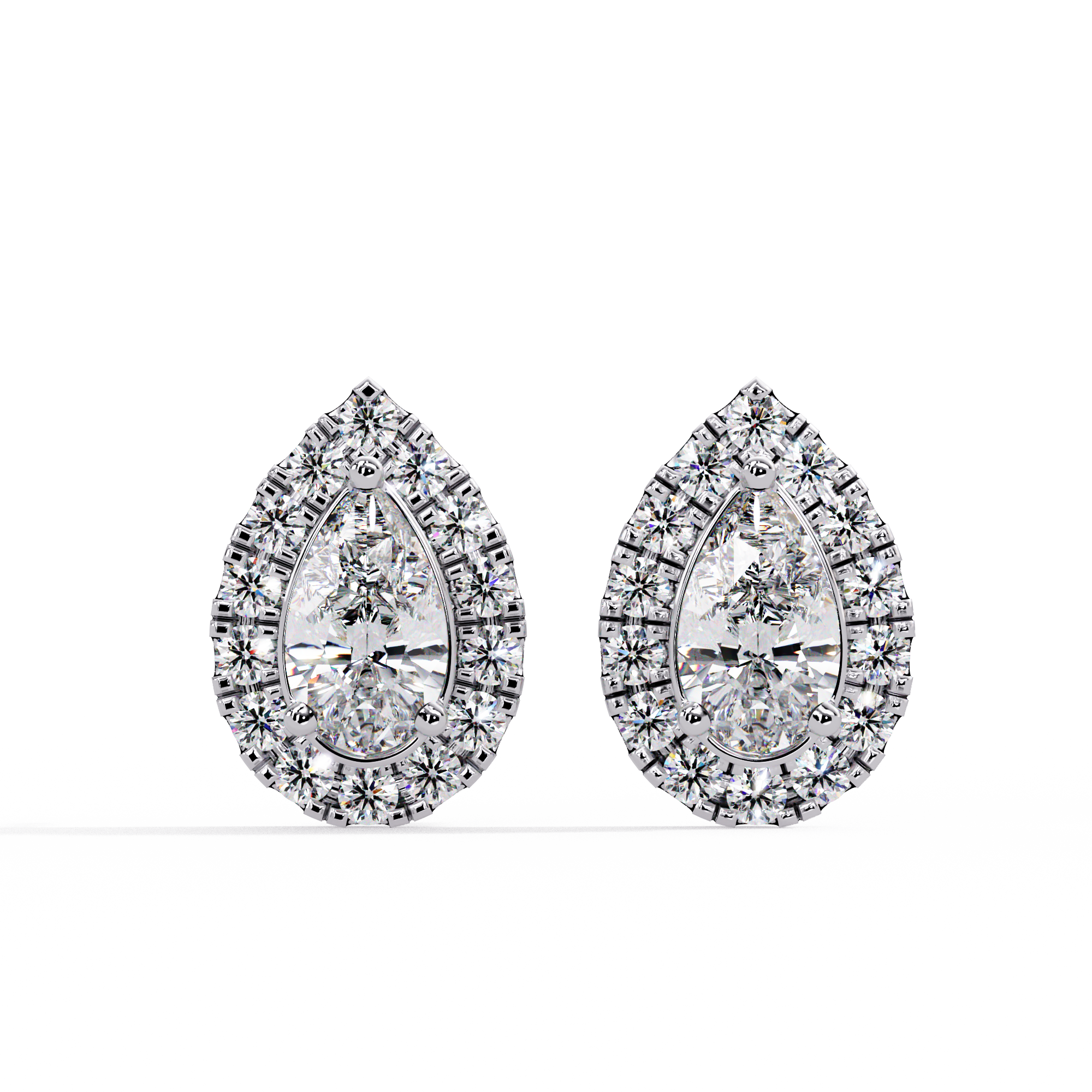 Droplet Diamond Stud Earrings