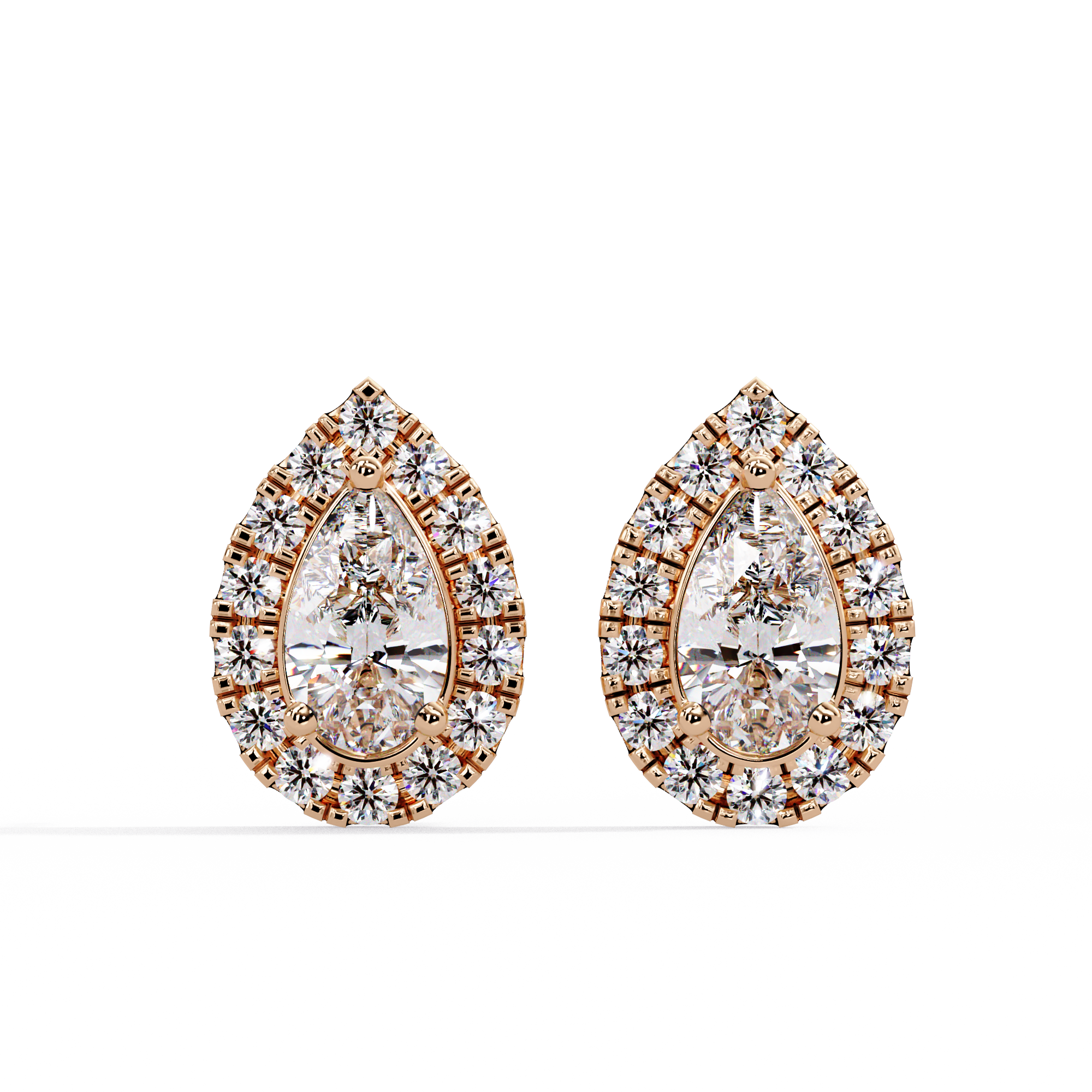 Droplet Diamond Stud Earrings