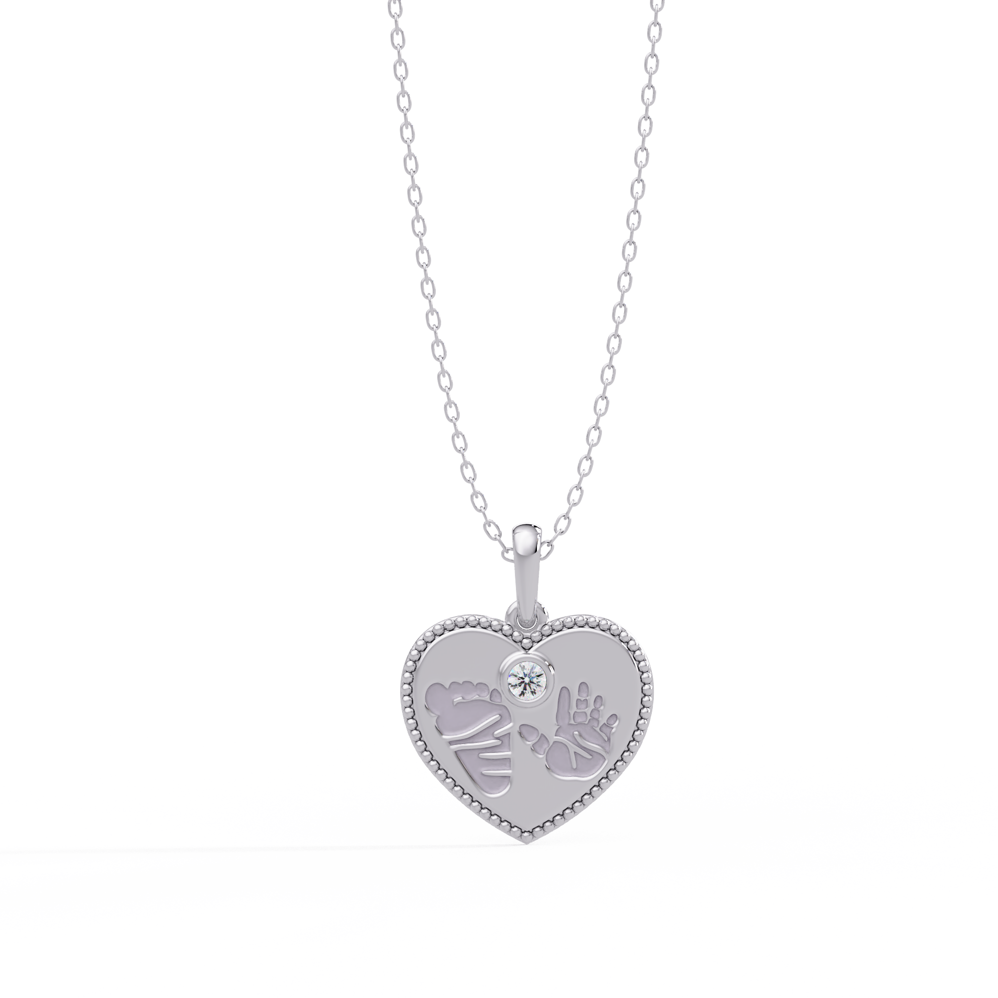 Baby Handprint Heart Pendant