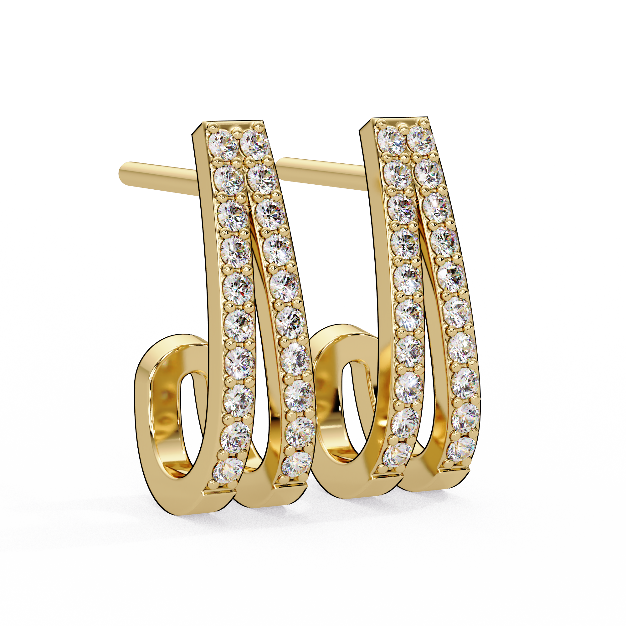 Nebula rain half hoop earrings