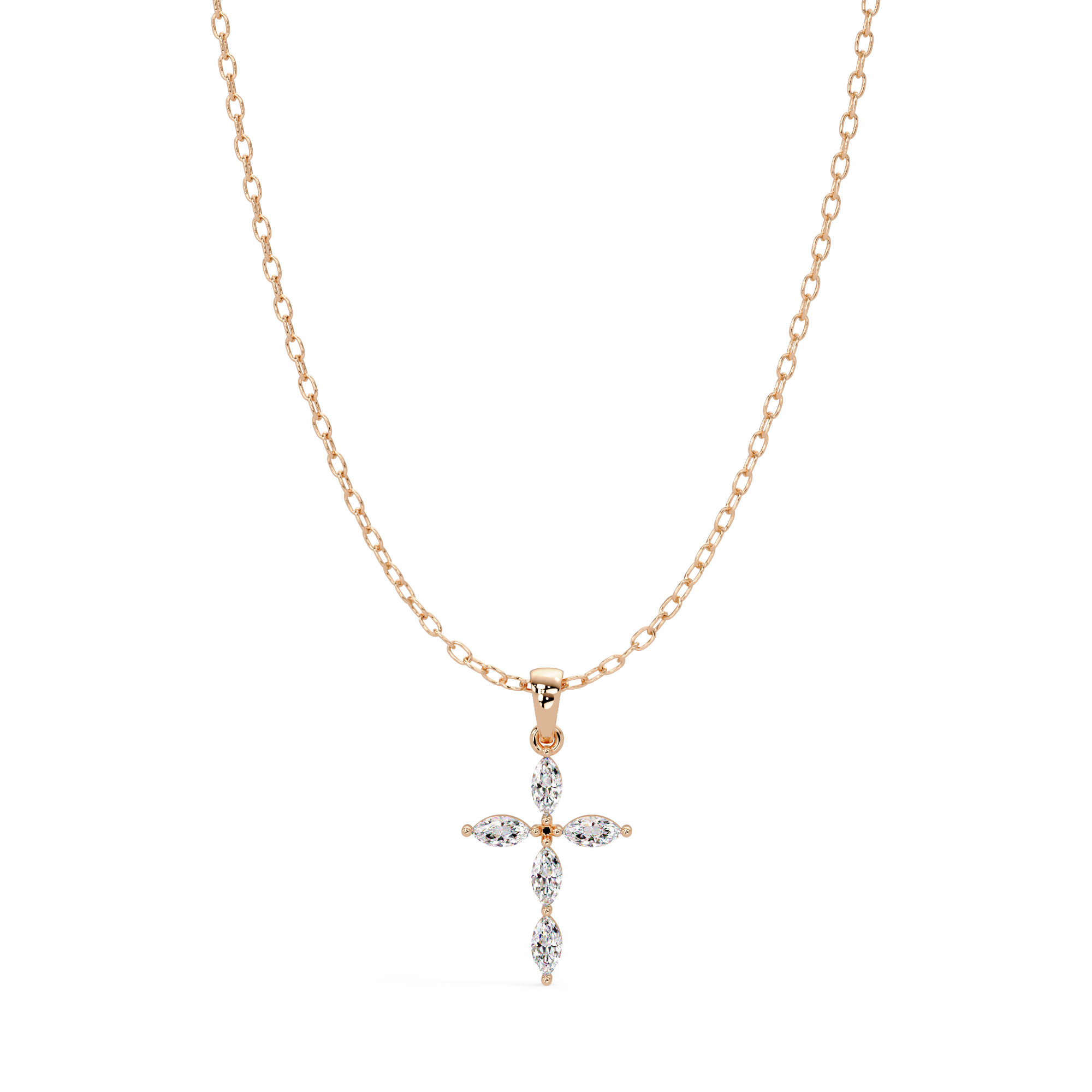 Marquise Diamond Cross Pendant