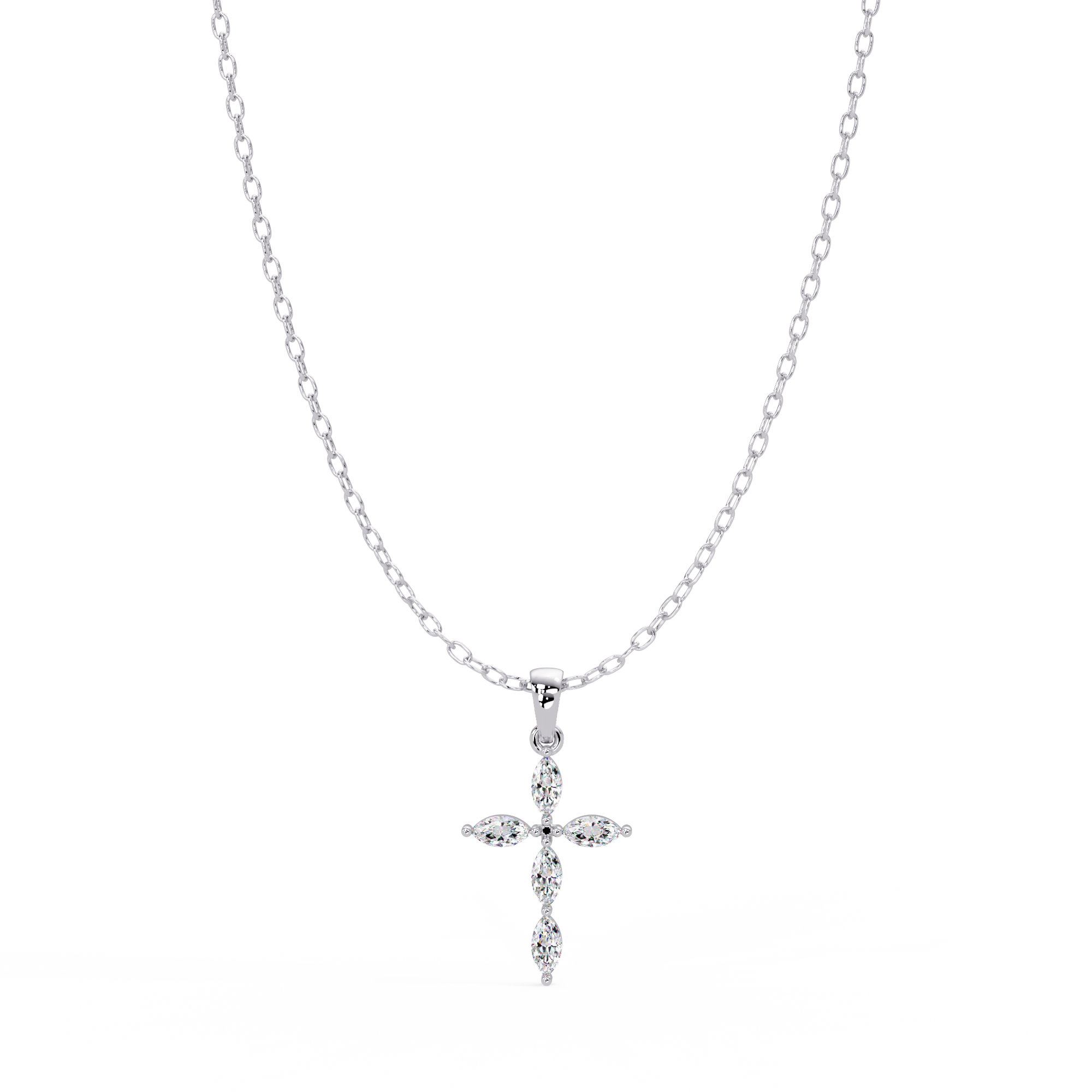 Marquise Diamond Cross Pendant