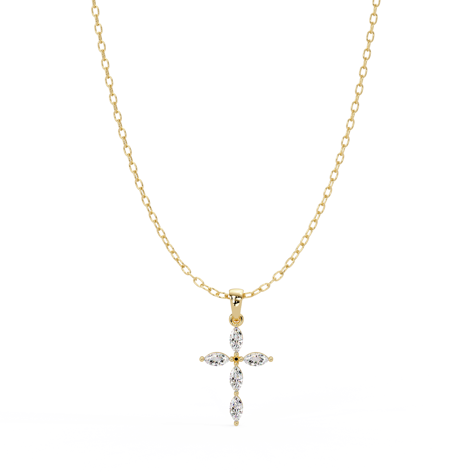 Marquise Diamond Cross Pendant
