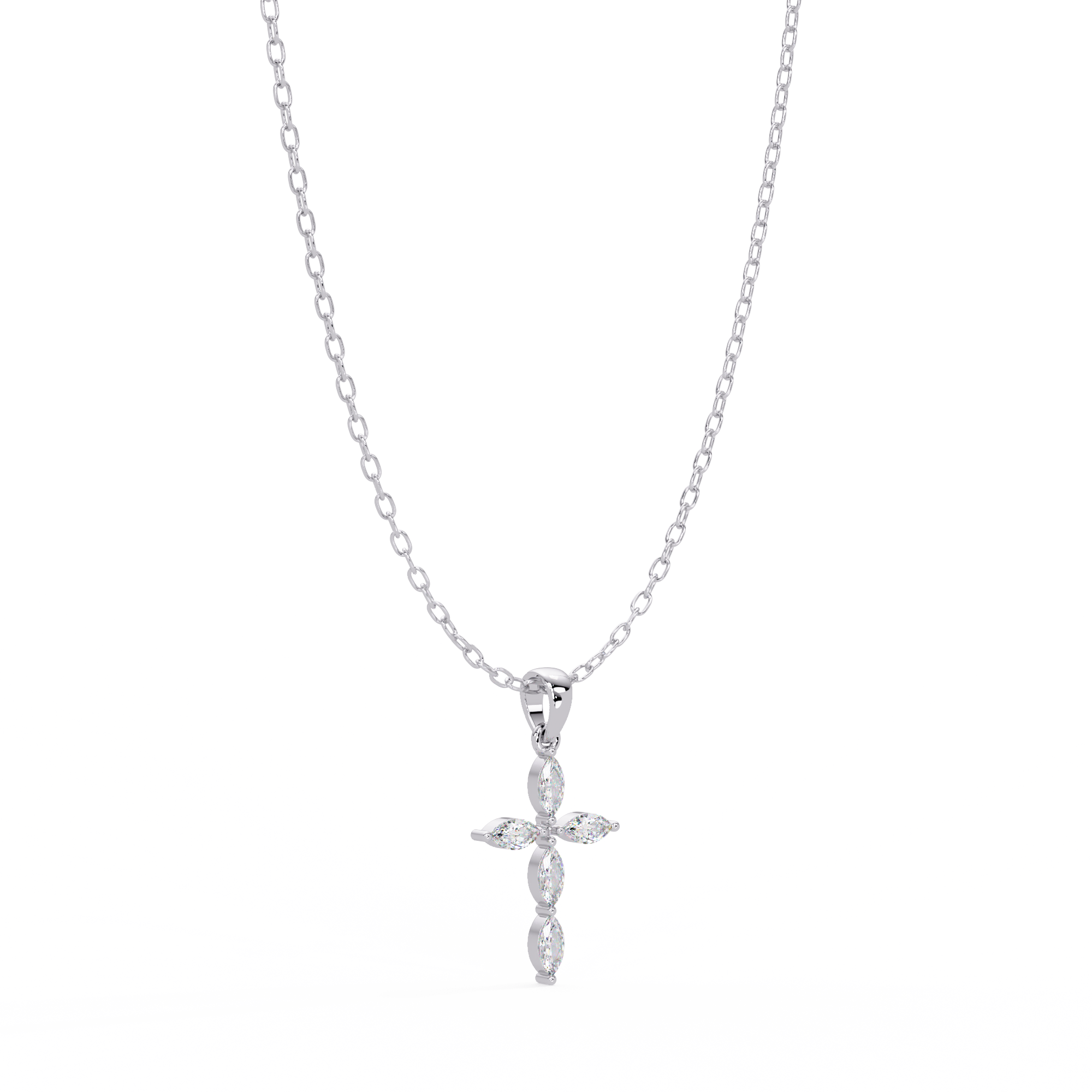 Marquise Diamond Cross Pendant