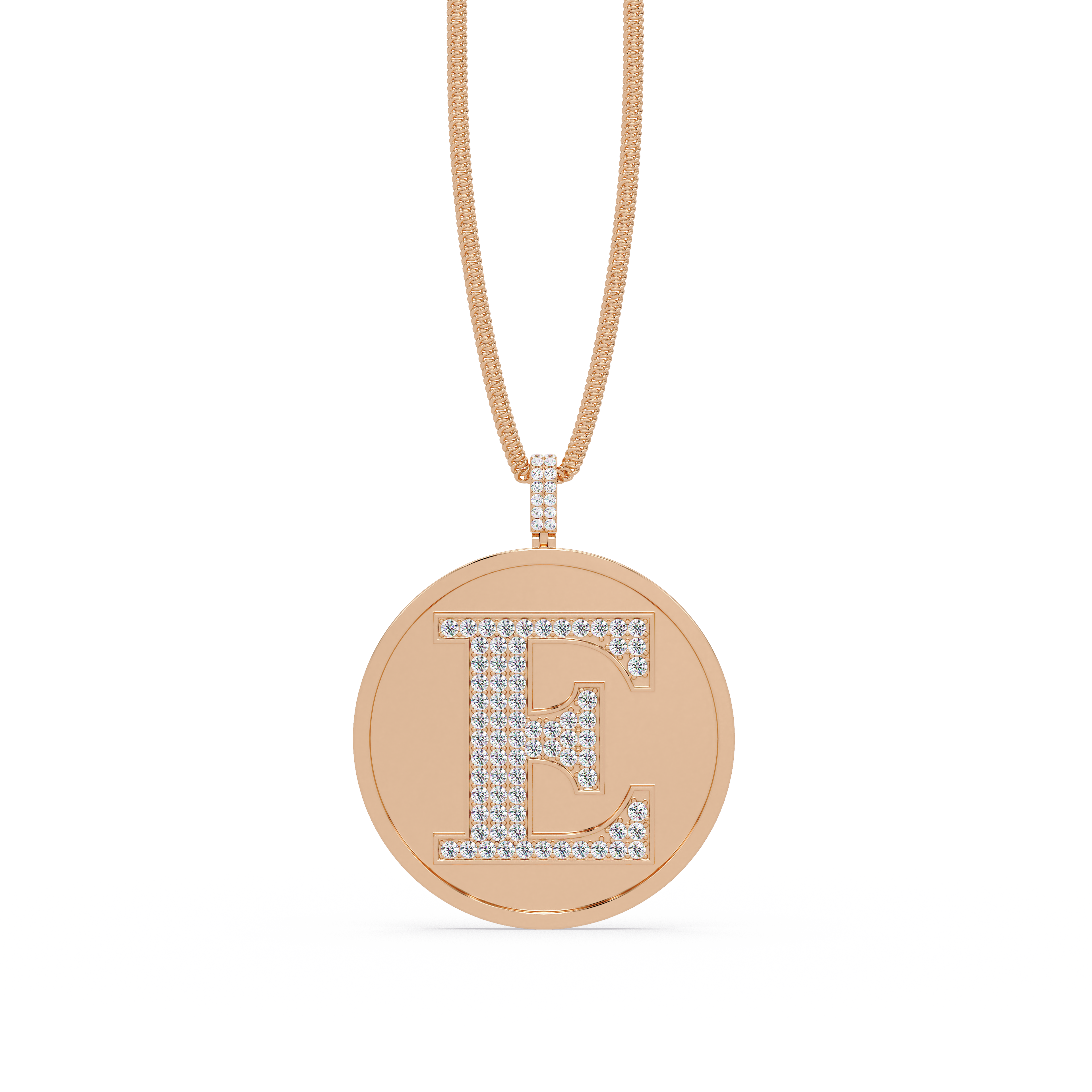 Diamond Initial "E" Pendant