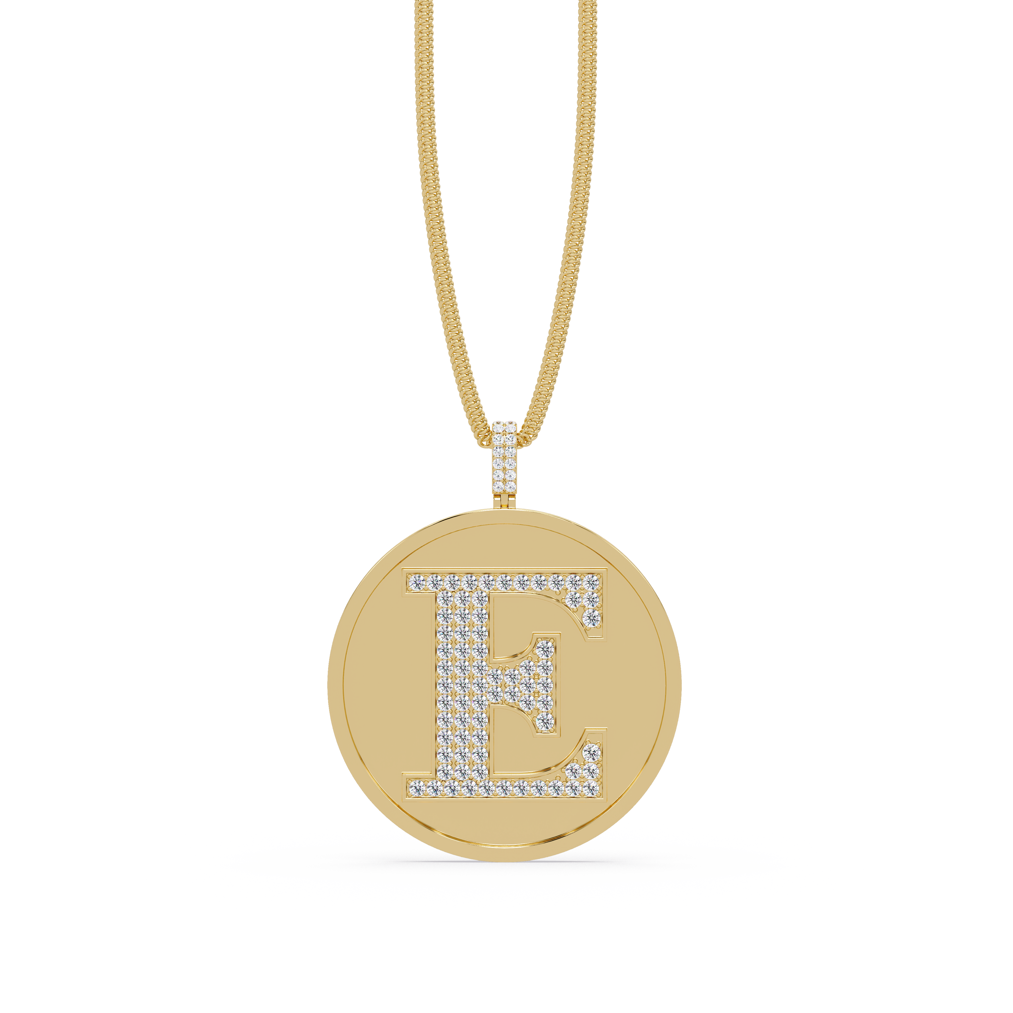 Diamond Initial "E" Pendant