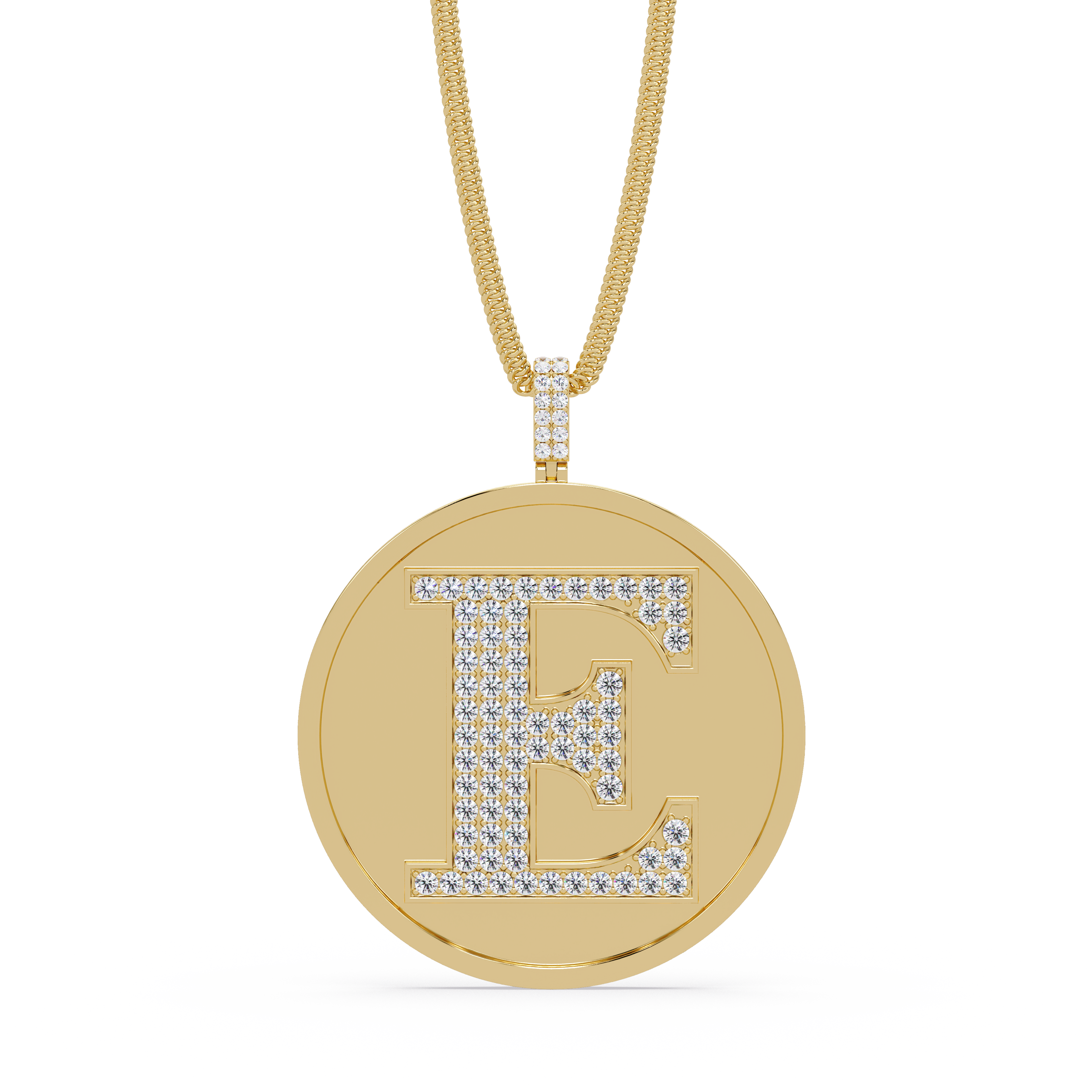 Diamond Initial "E" Pendant