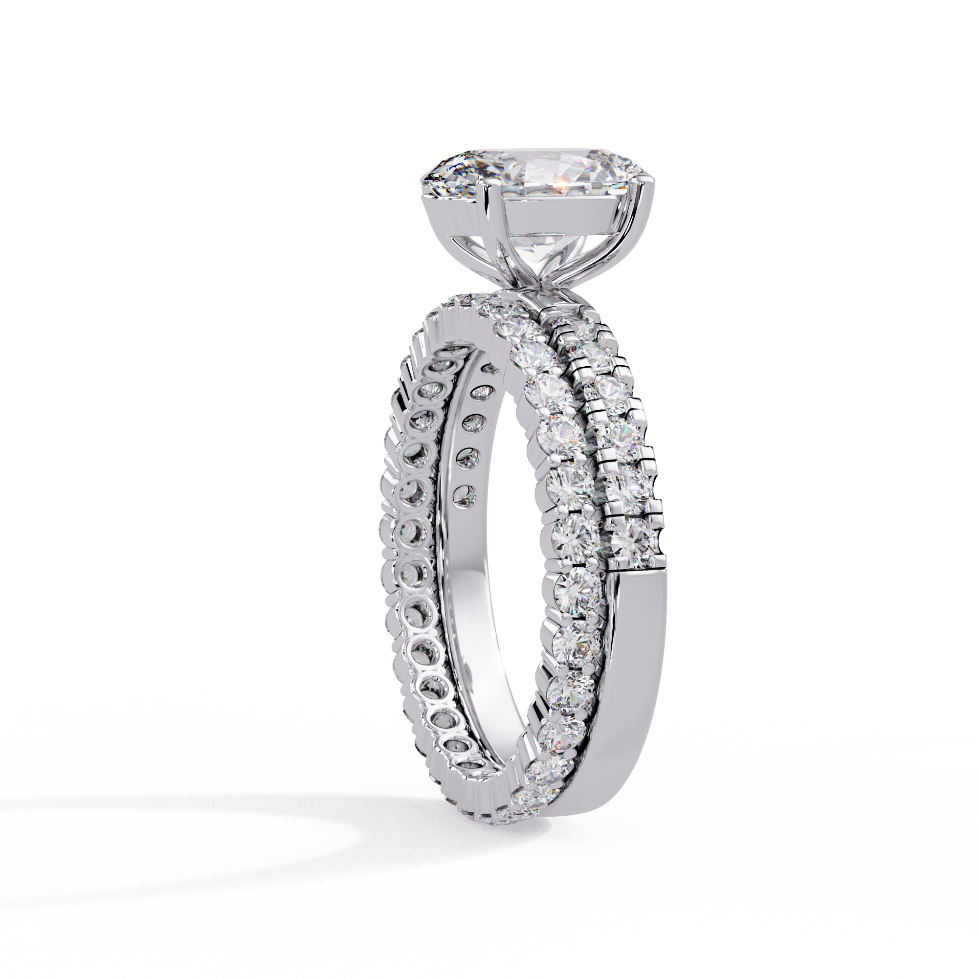 Oval Diamond Double Band