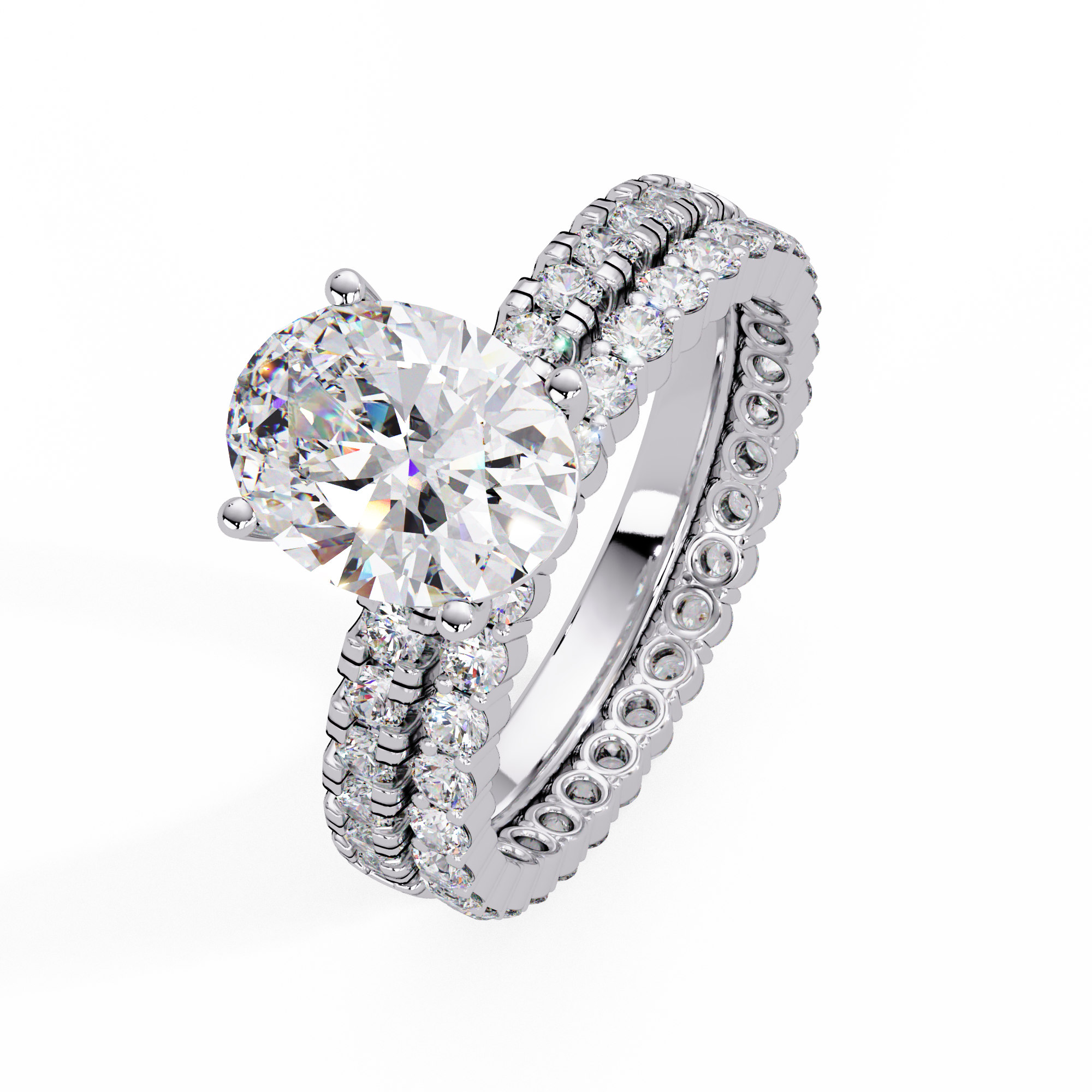 Oval Diamond Double Band