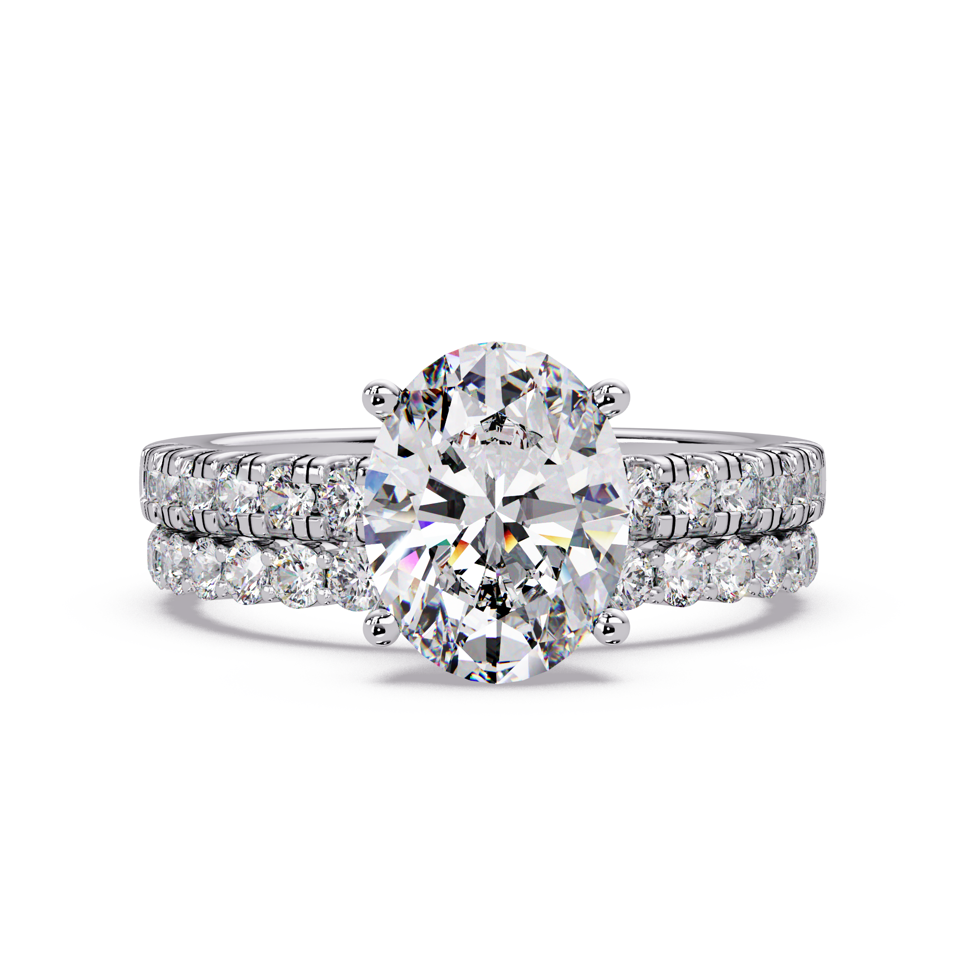 Oval Diamond Double Band