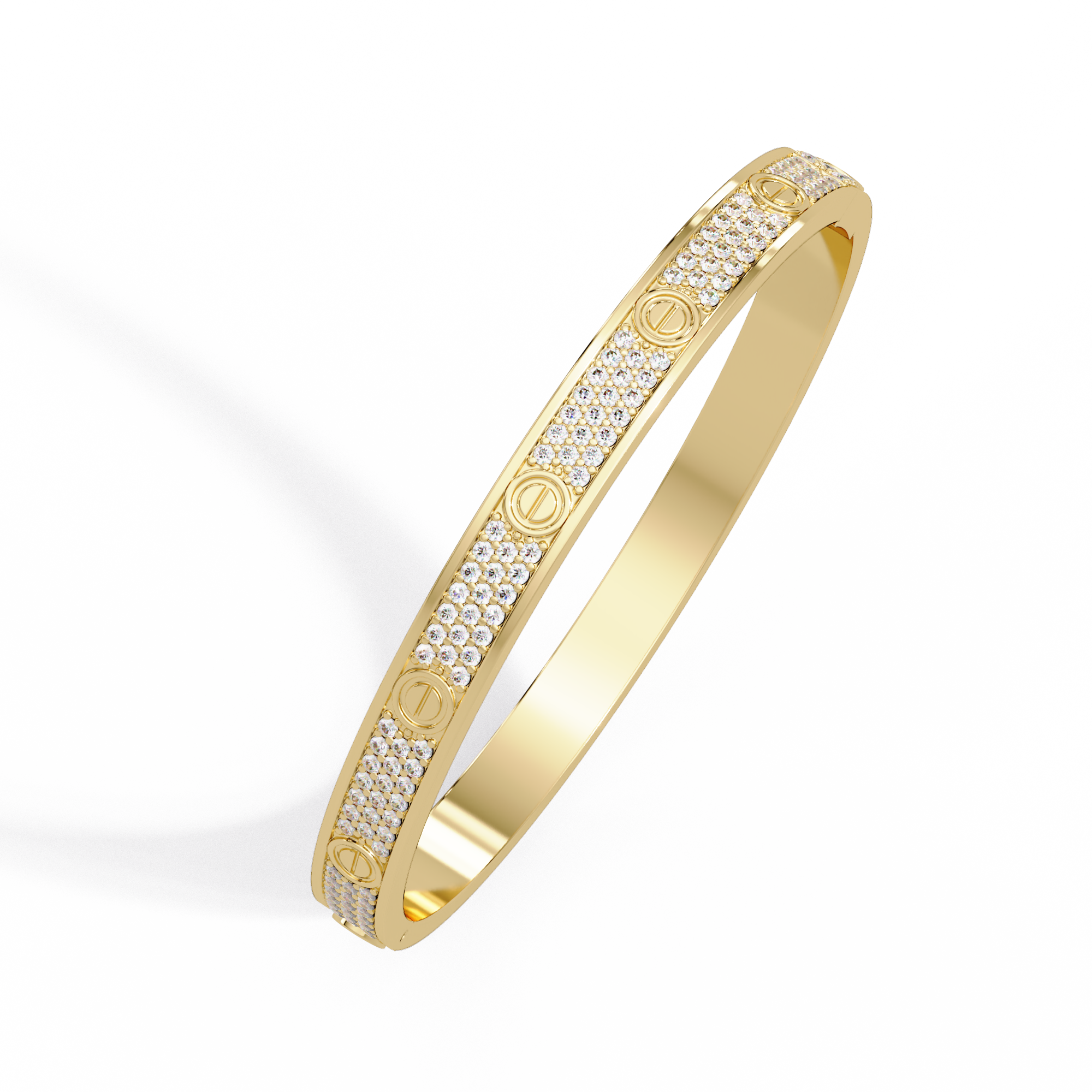 Gold Pavé Screw Bangle