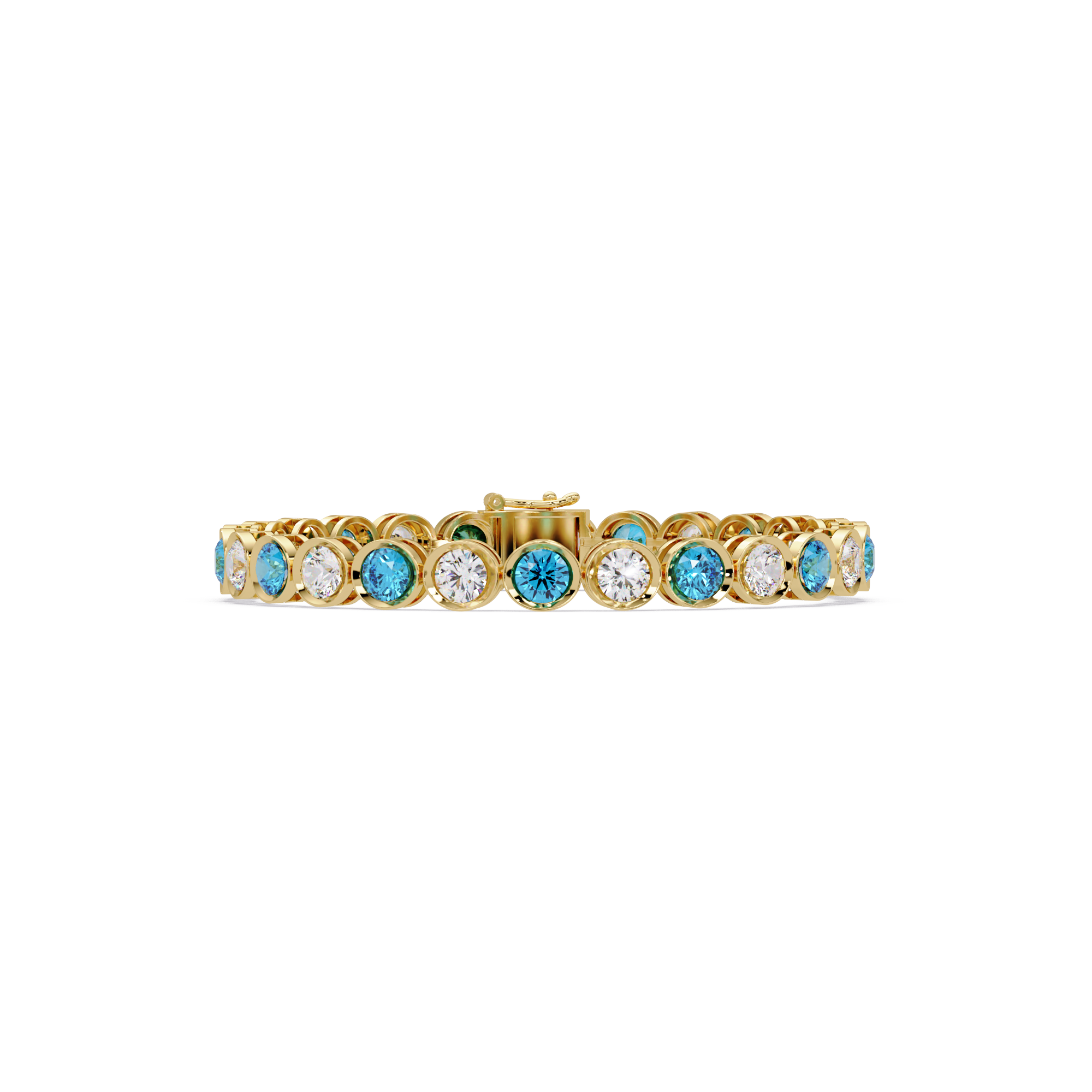 Blue & White Diamond Tennis Bracelet