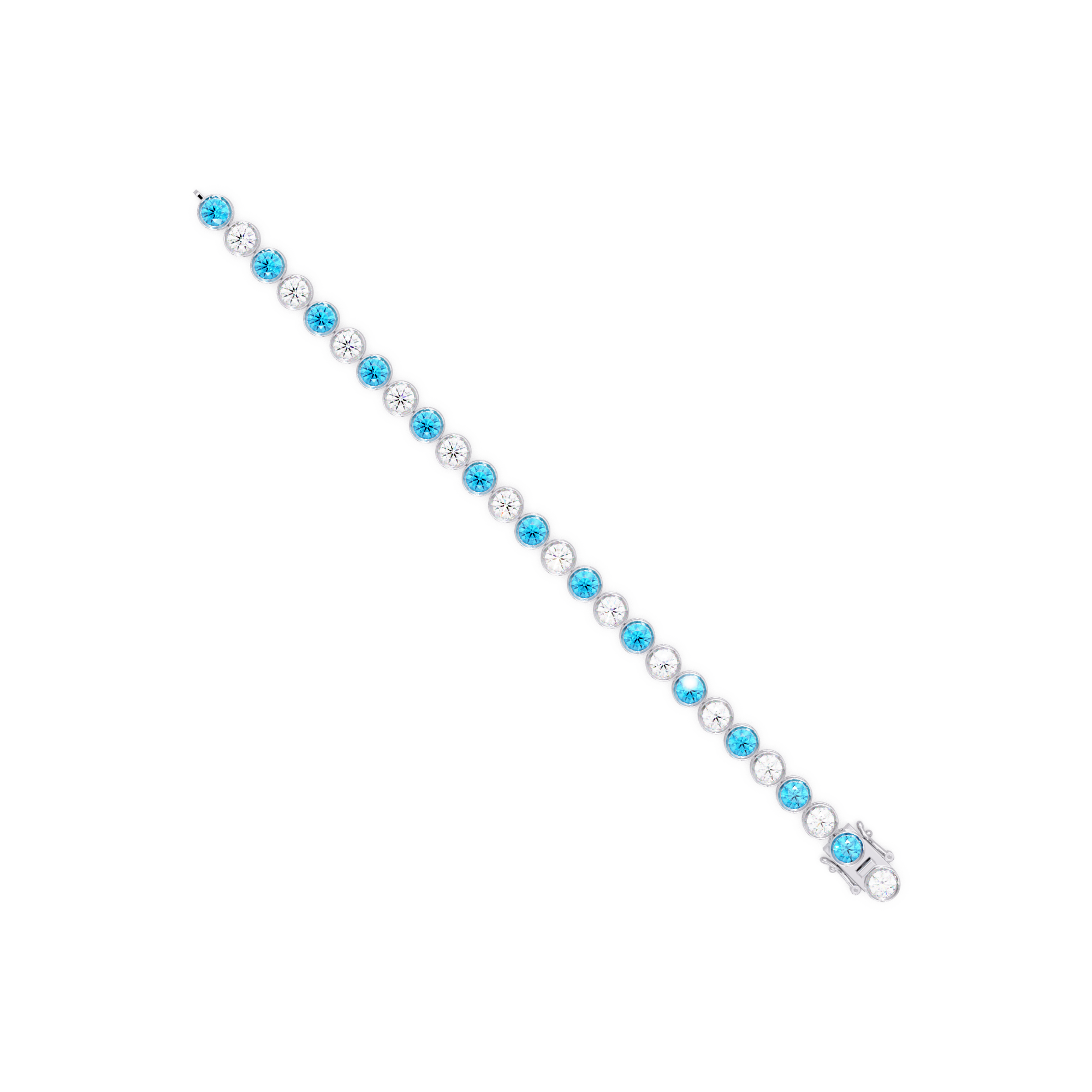 Blue & White Diamond Tennis Bracelet