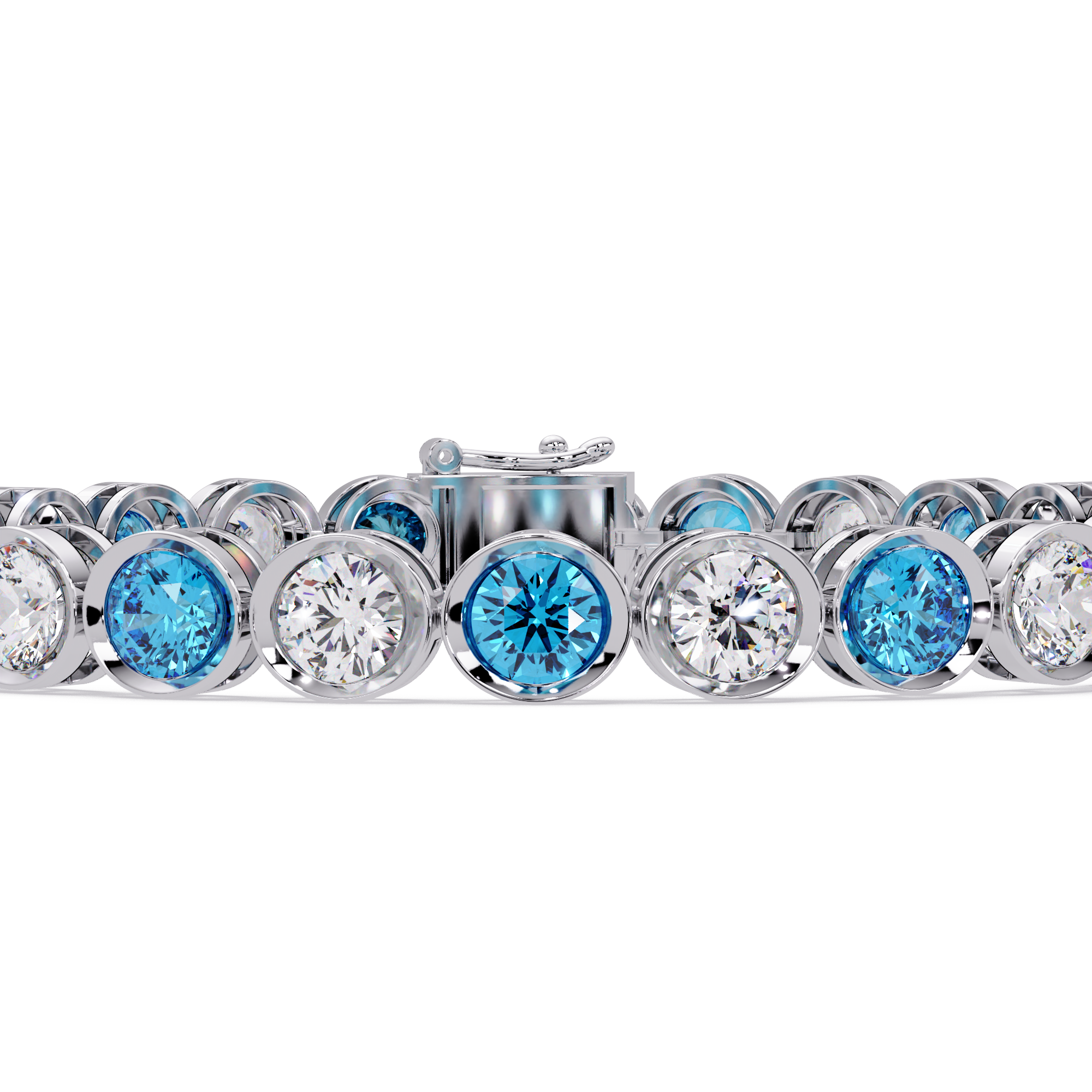 Blue & White Diamond Tennis Bracelet