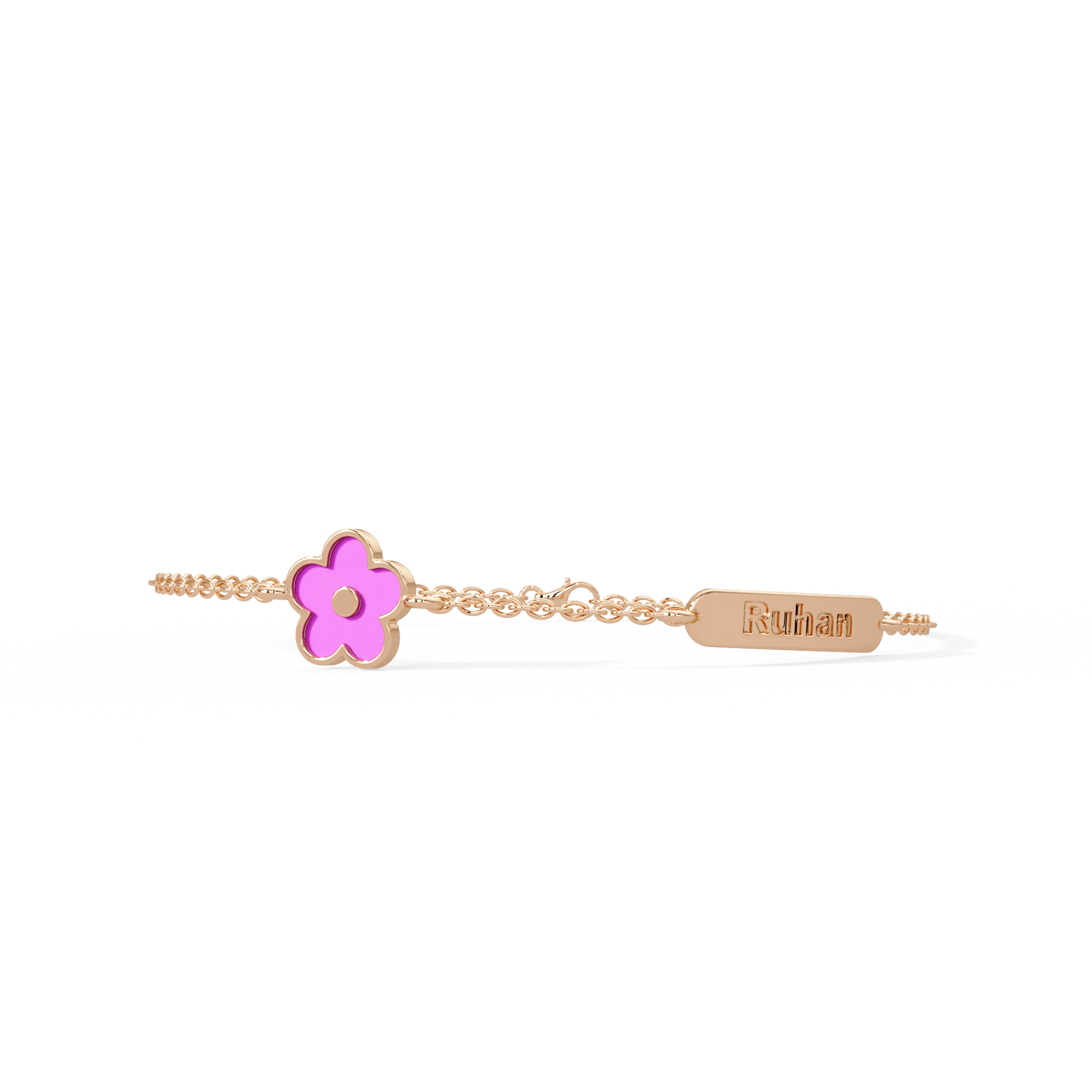 Pink Flower Kids Bracelet