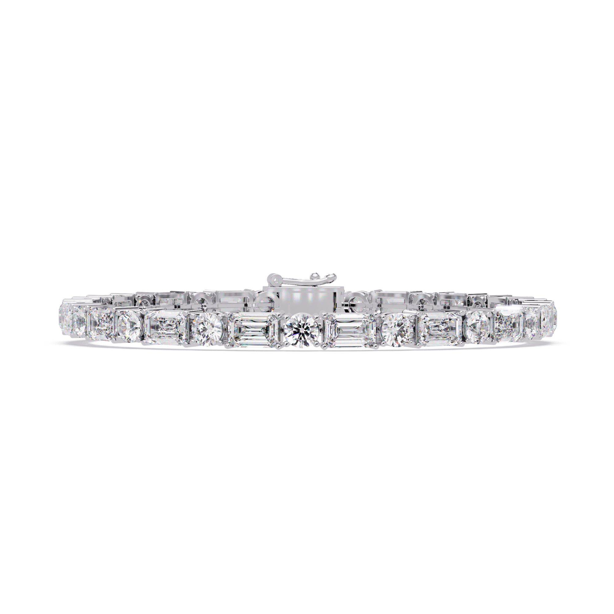 Round and Emerald Tennis Bracelet