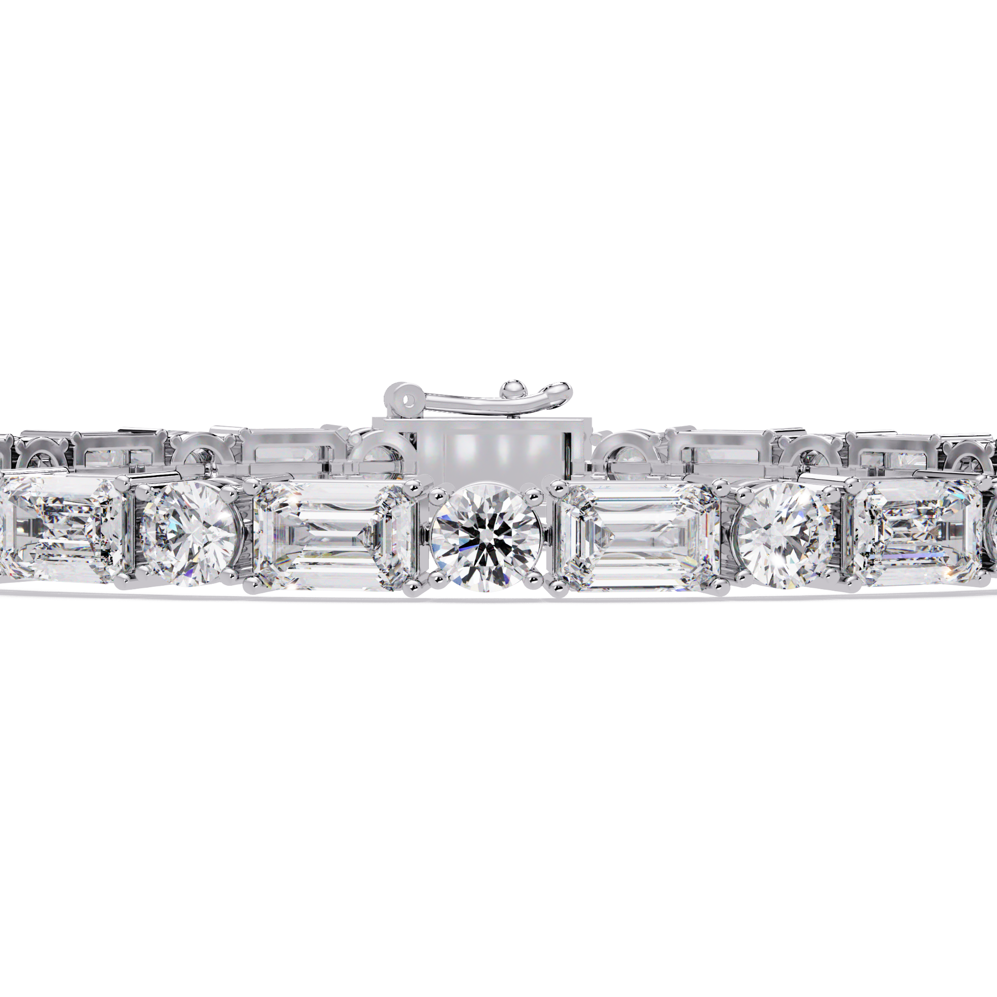 Round and Emerald Tennis Bracelet
