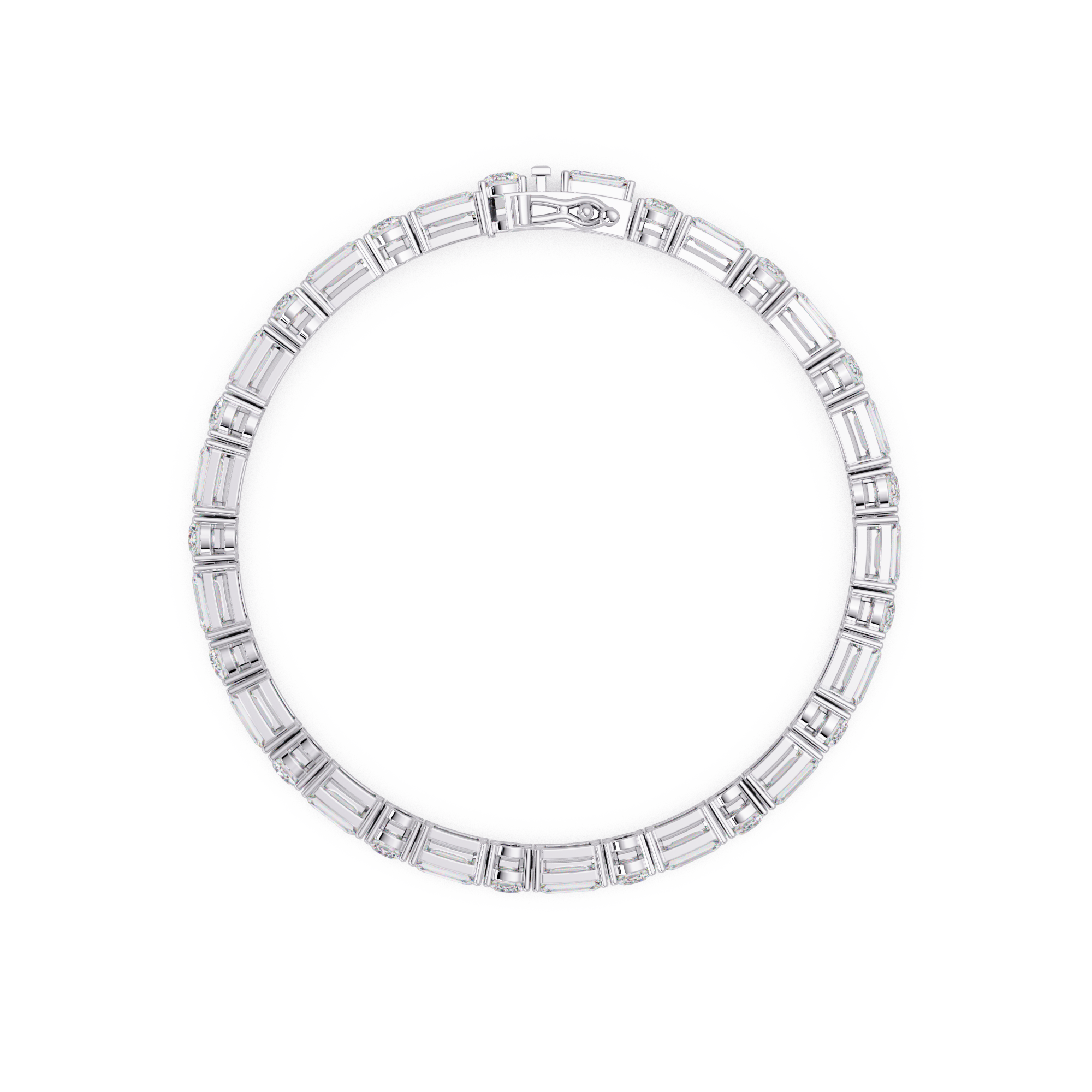 Round and Emerald Tennis Bracelet