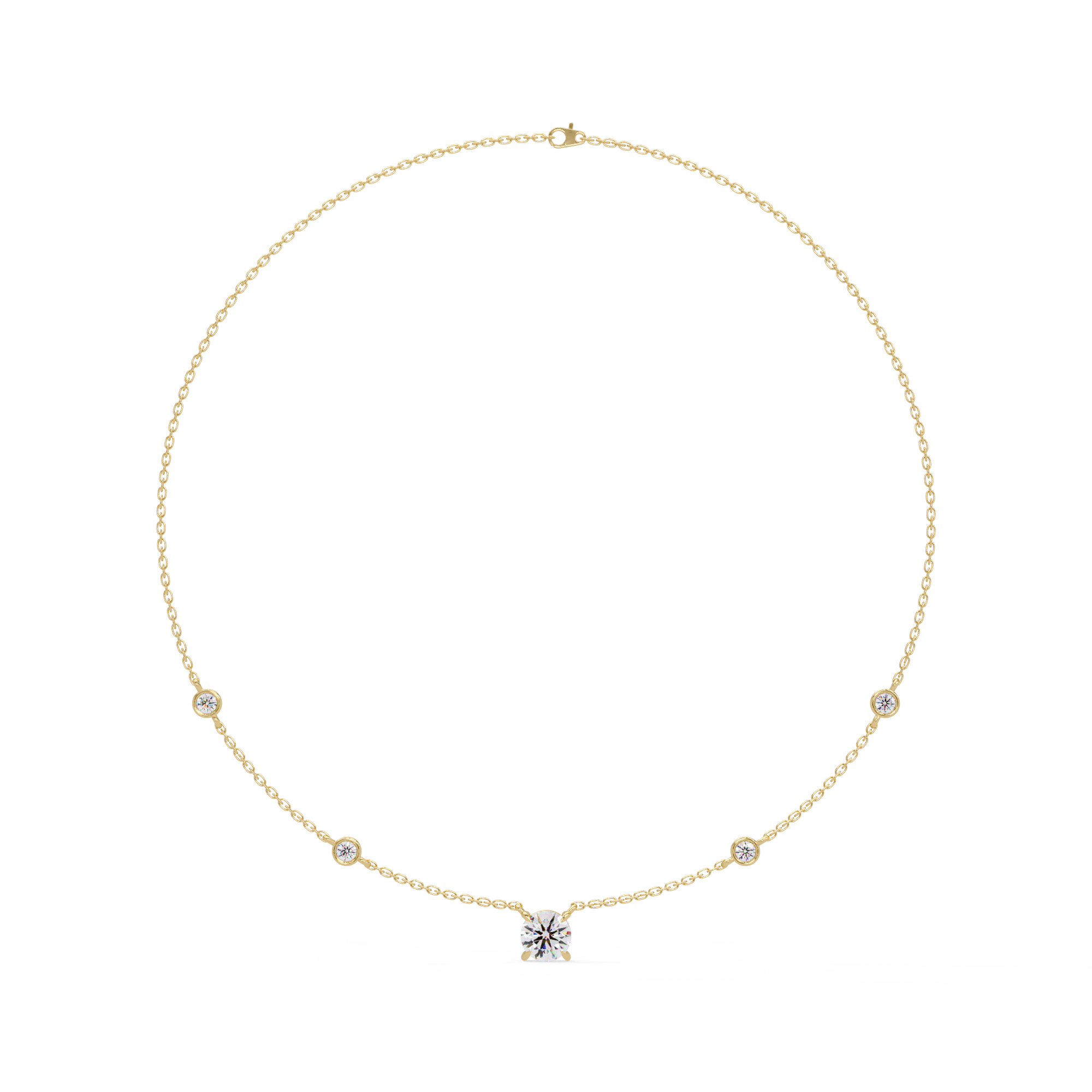 Bezel-Set Diamond Necklace