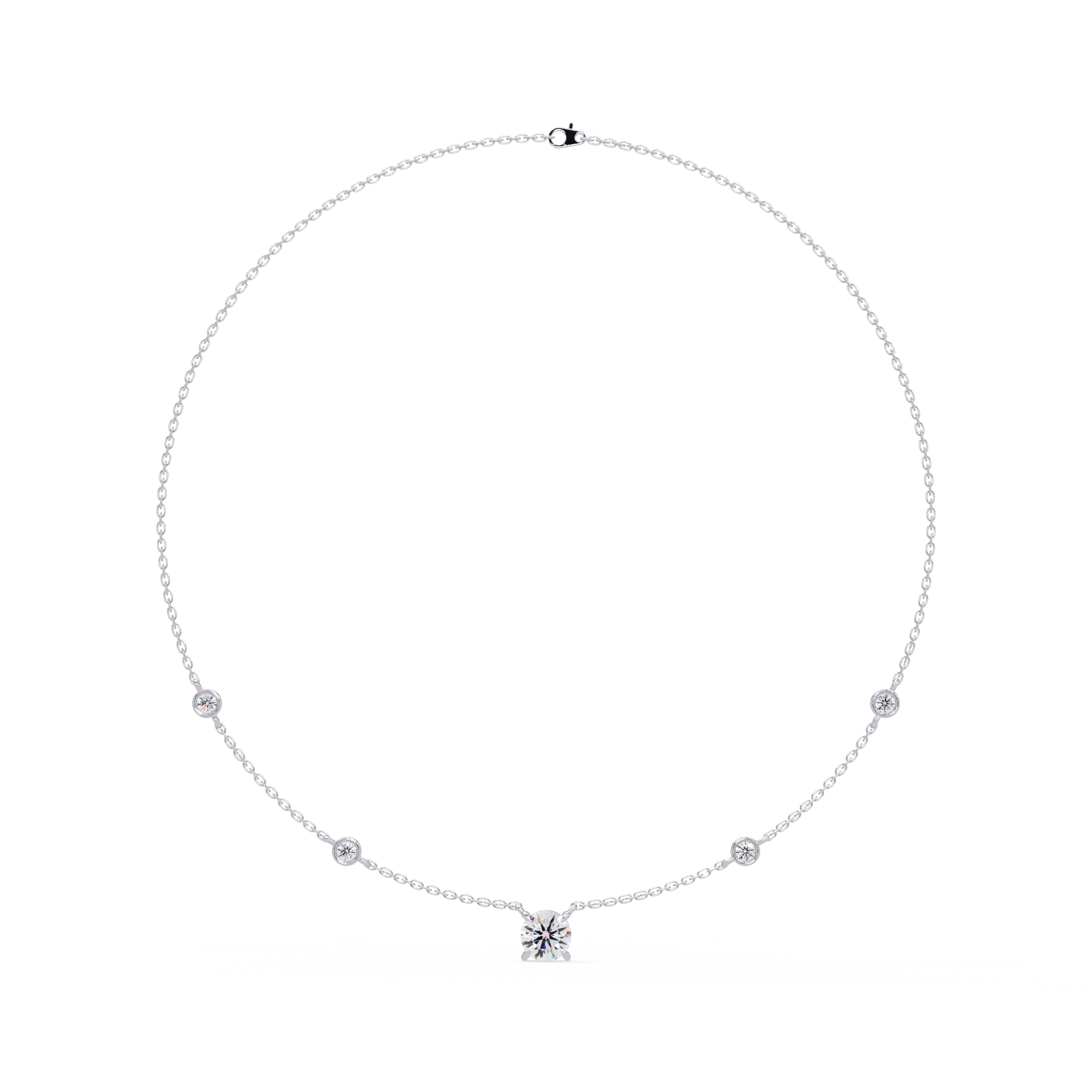 Bezel-Set Diamond Necklace