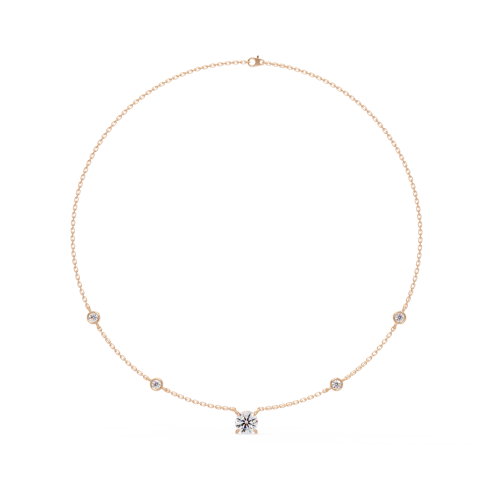 Bezel-Set Diamond Necklace