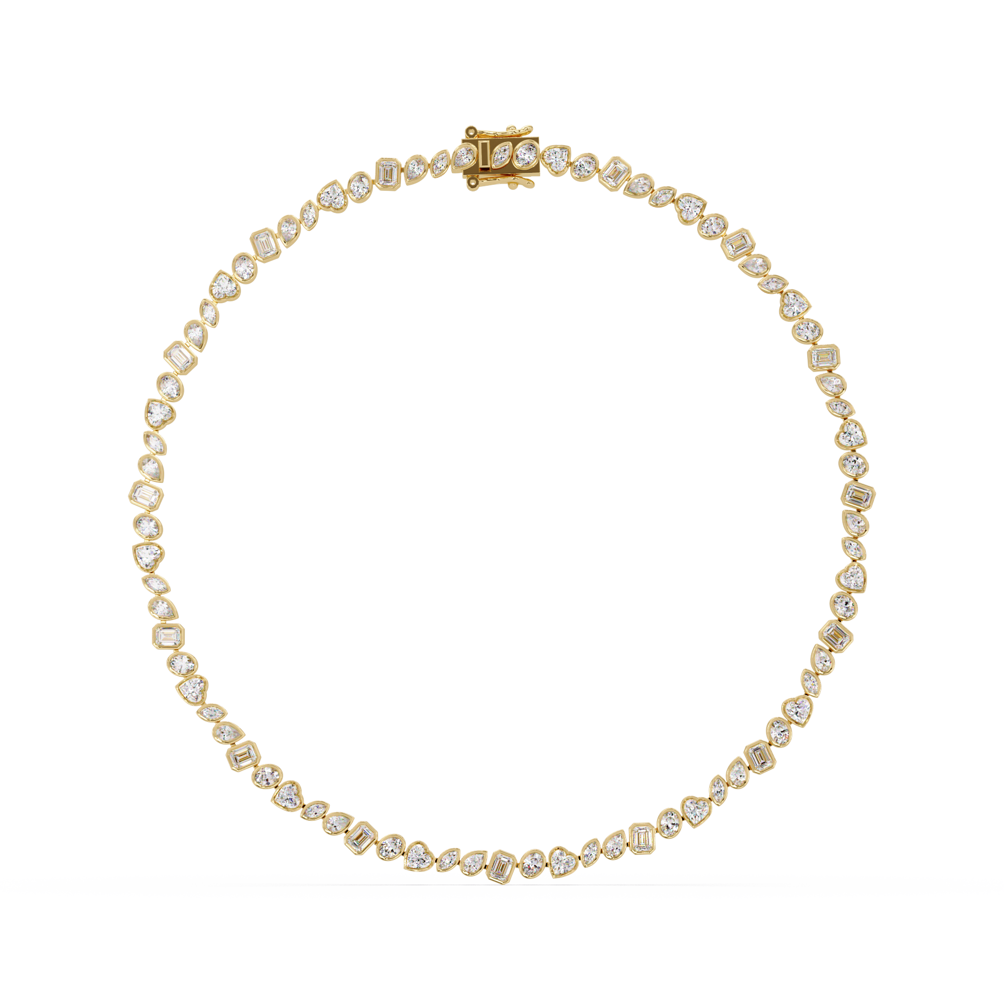 Mazaic All-Cut Diamond Bezel Necklace 14 Inch