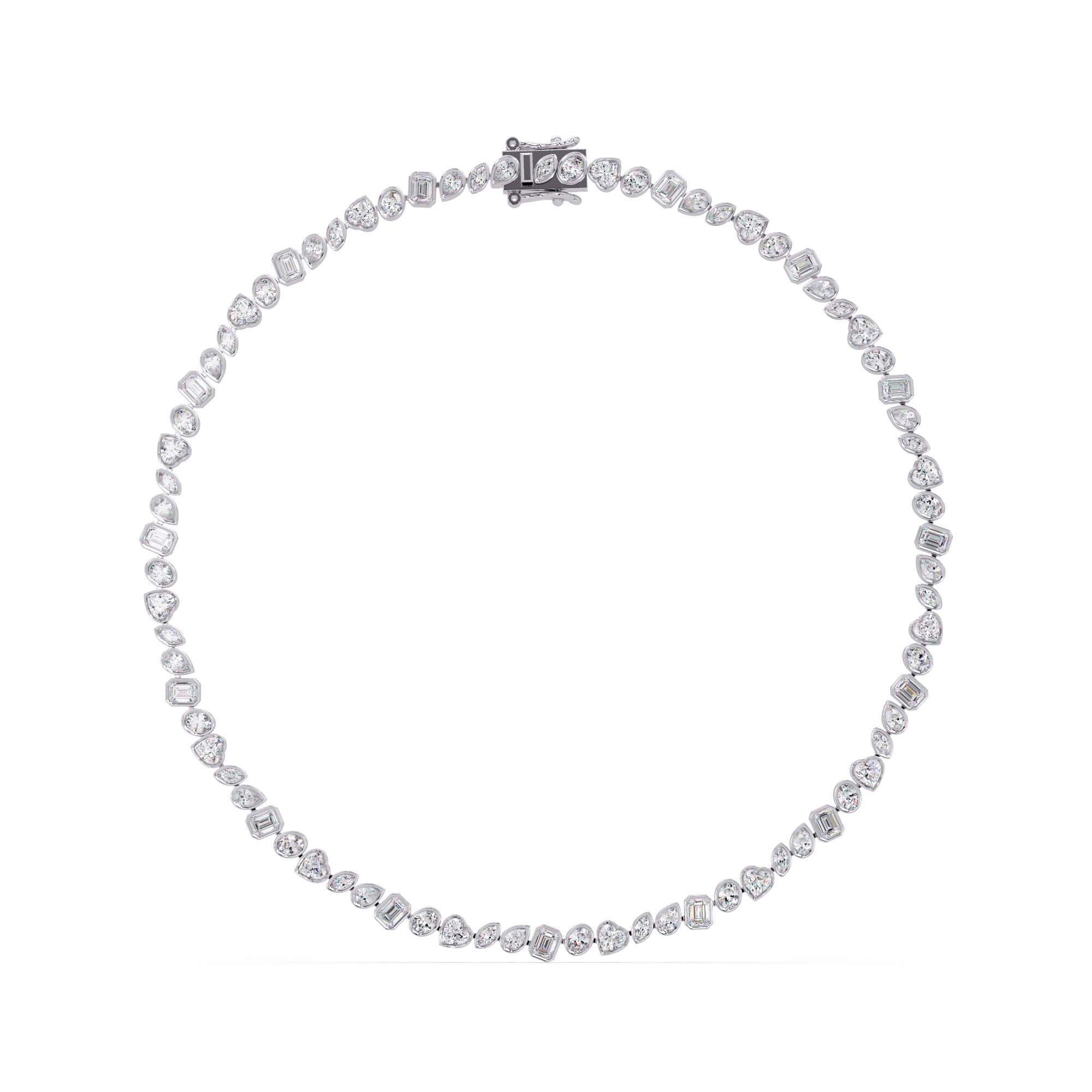 Mazaic All-Cut Diamond Bezel Necklace 14 Inch