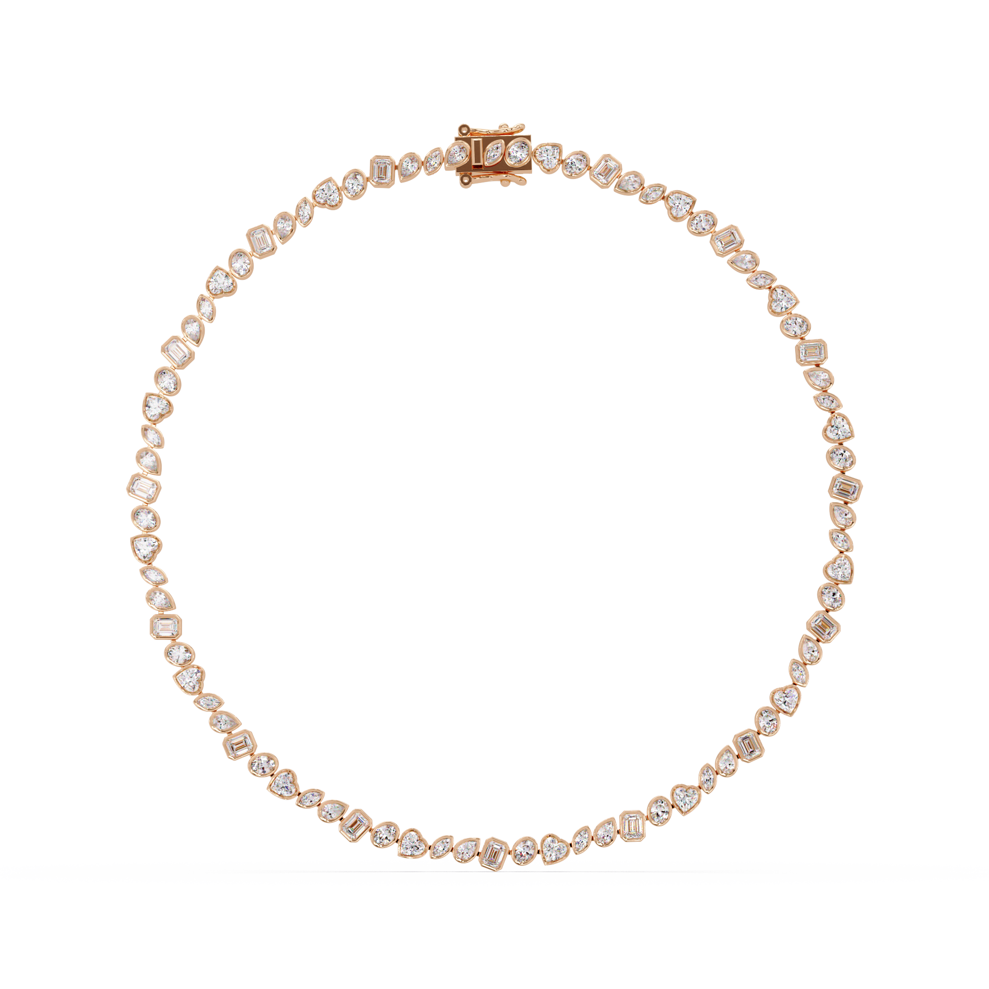 Mazaic All-Cut Diamond Bezel Necklace 14 Inch