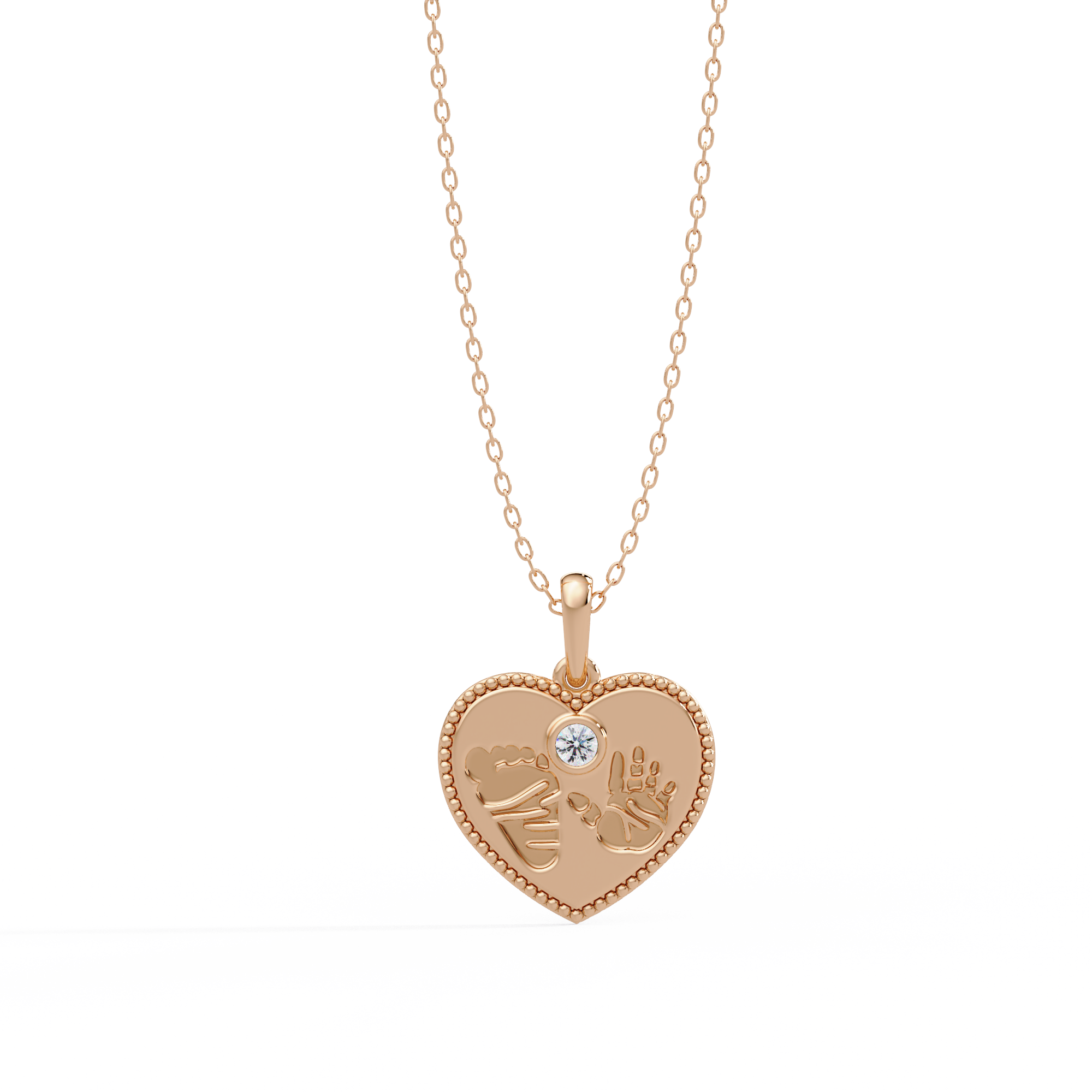 Baby Handprint Heart Pendant