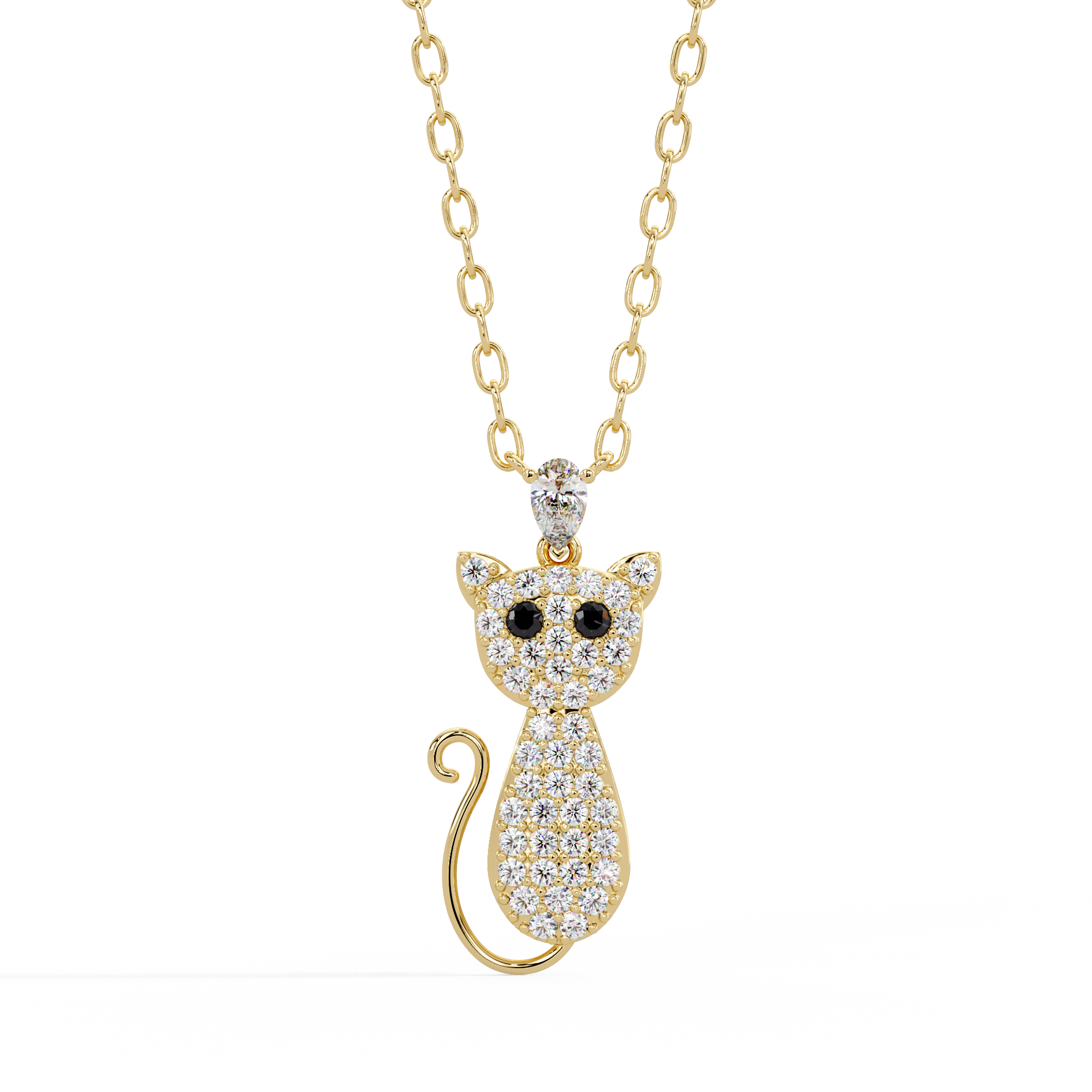 Cat Diamond Pendant