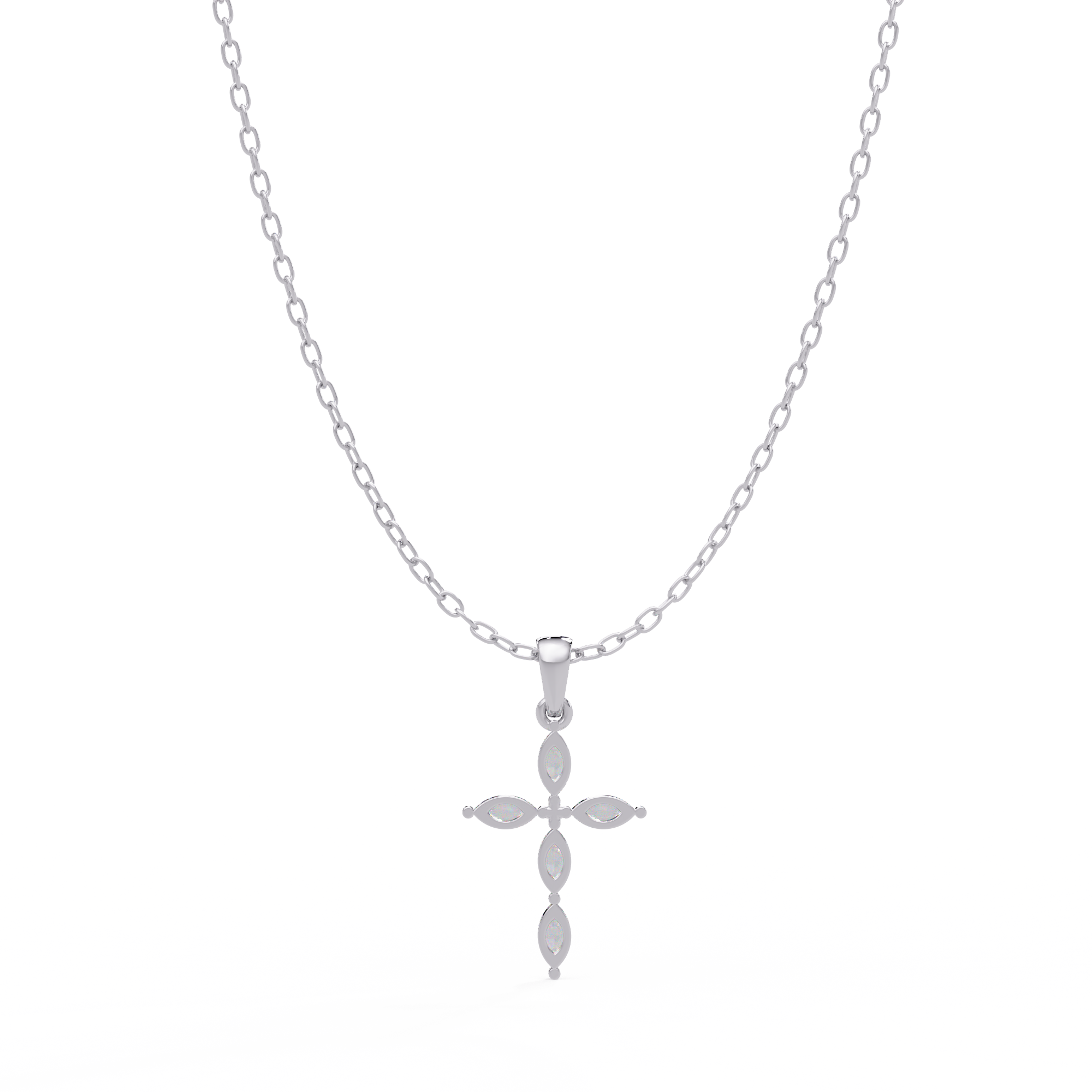 Marquise Diamond Cross Pendant