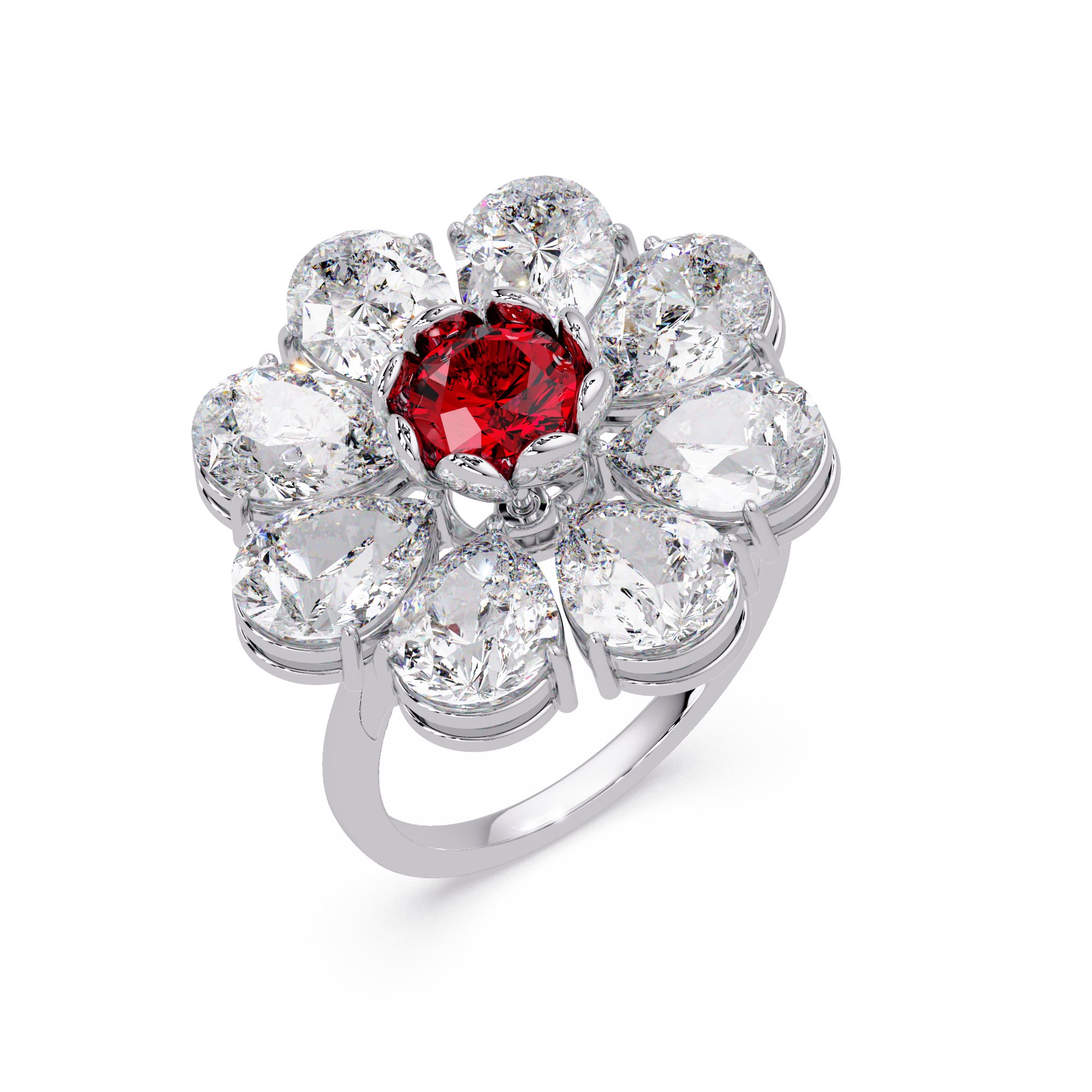 Scarlet Bloom Diamond Ring