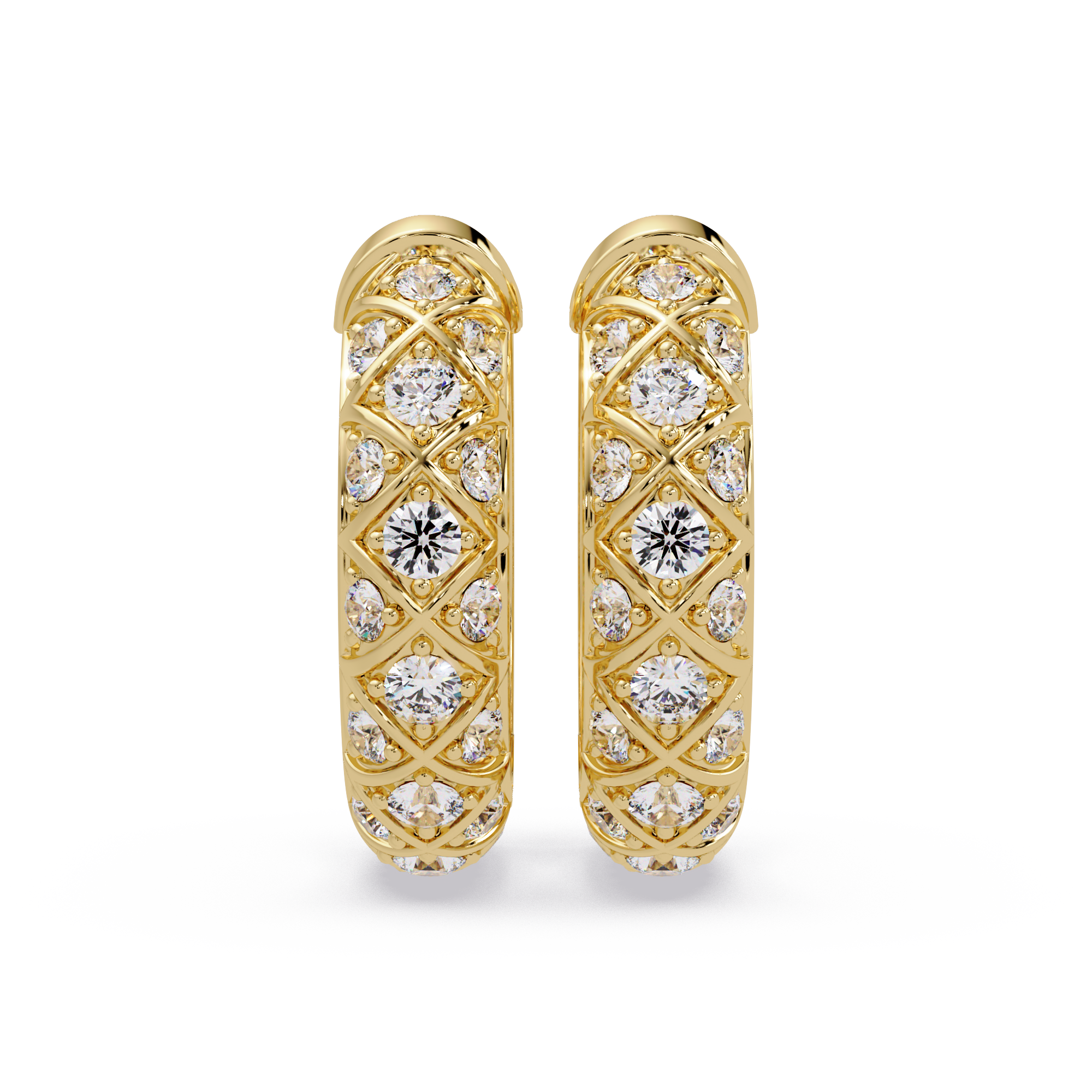 Quilted Diamond Hoop Earrings