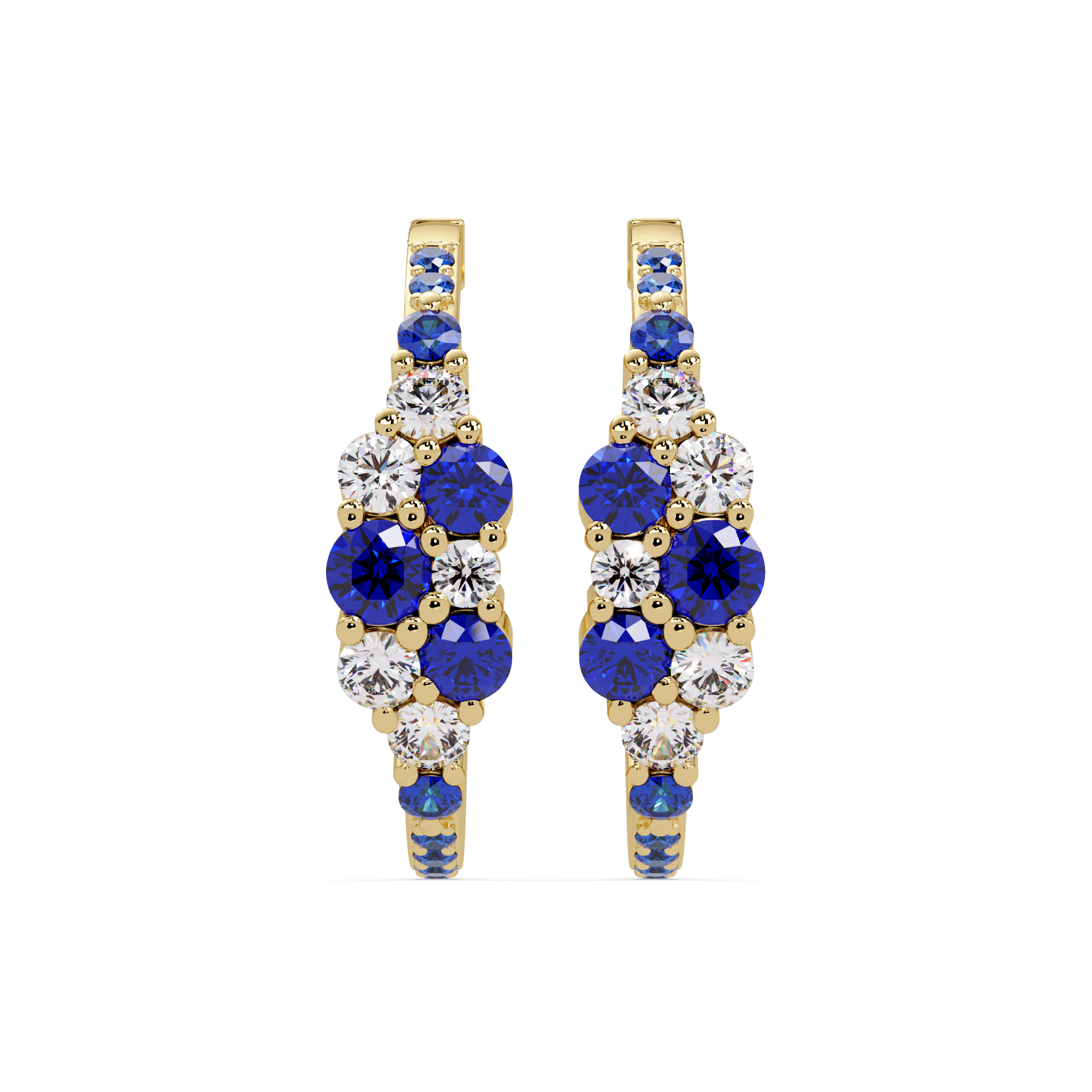Sapphire & Diamond Hoop Earrings