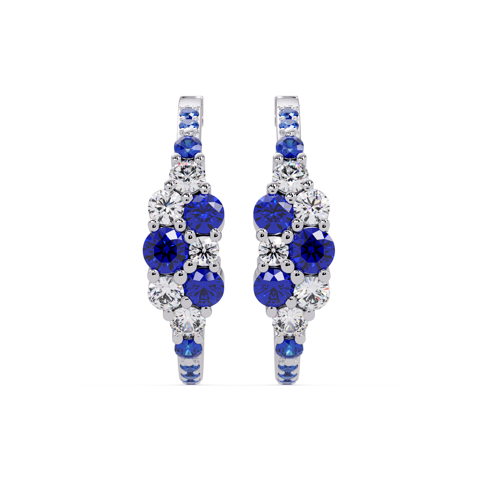 Sapphire & Diamond Hoop Earrings