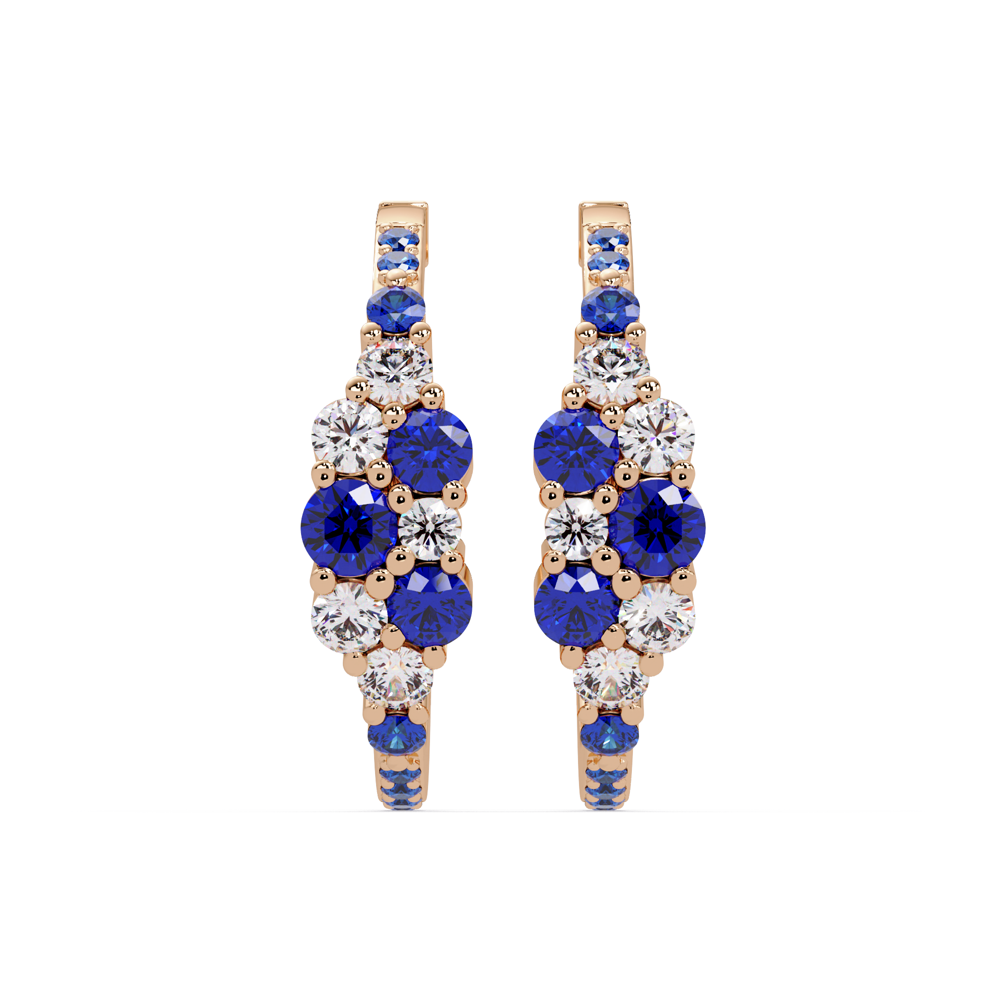 Sapphire & Diamond Hoop Earrings