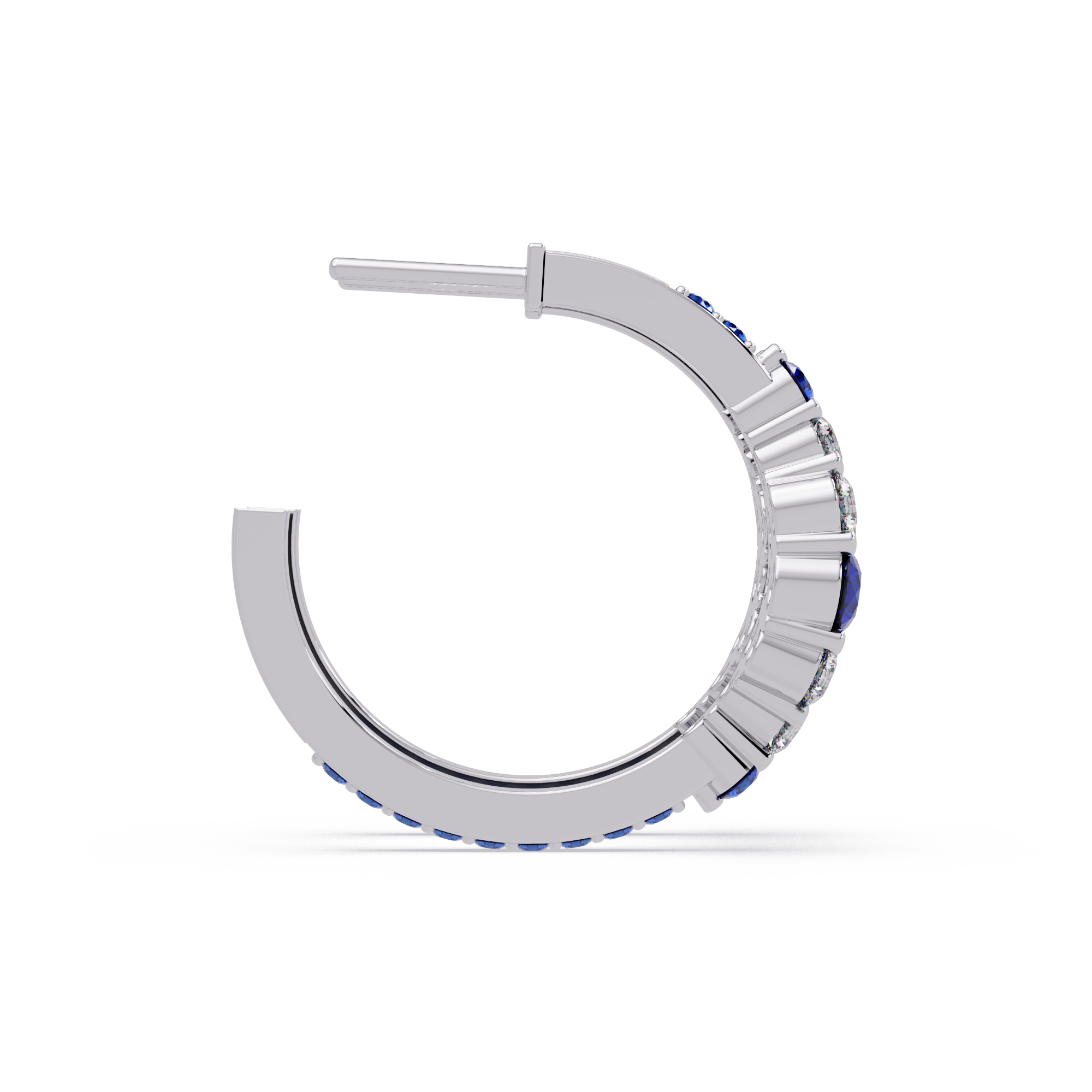 Sapphire & Diamond Hoop Earrings
