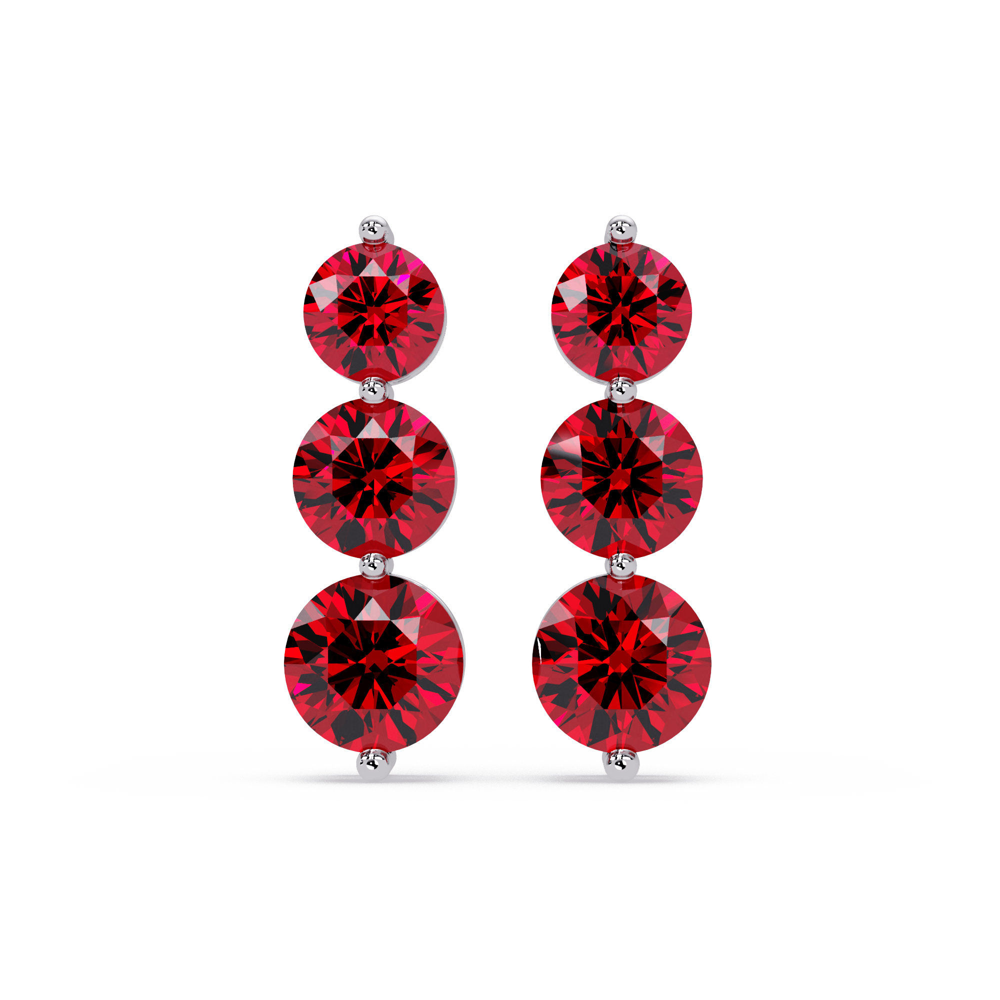 Triple Flame Drop Earrings