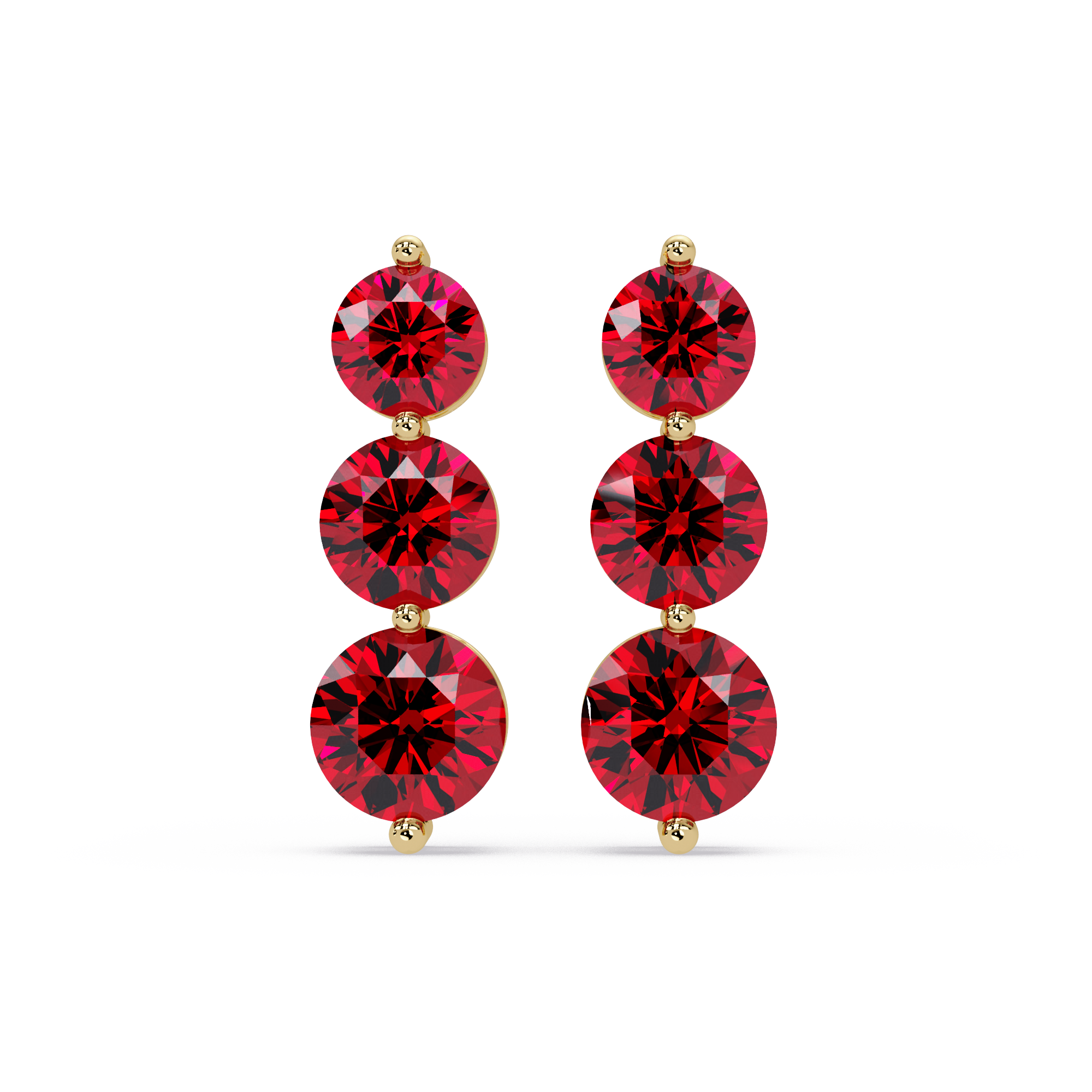 Triple Flame Drop Earrings