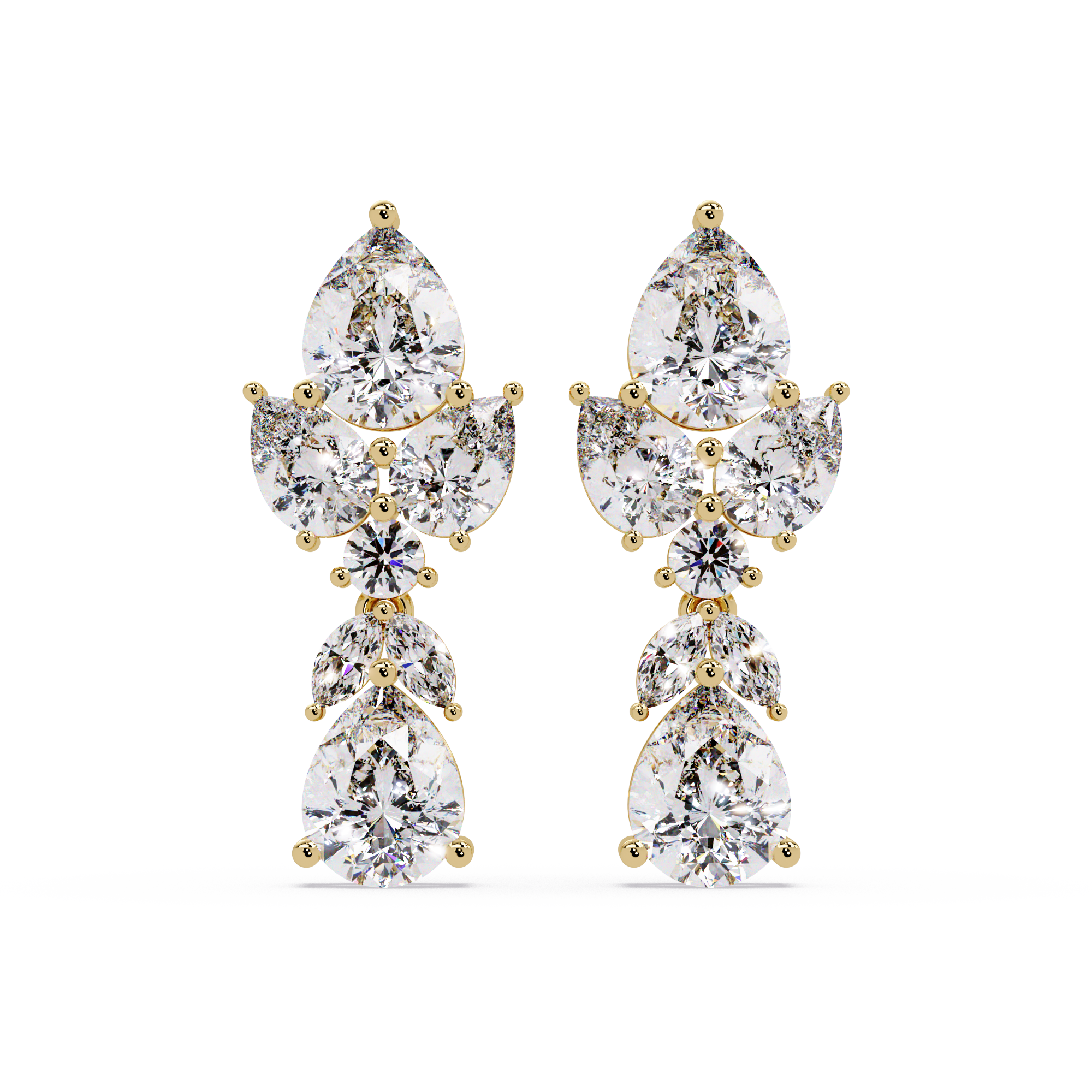 Cascading Pear Diamond Earrings