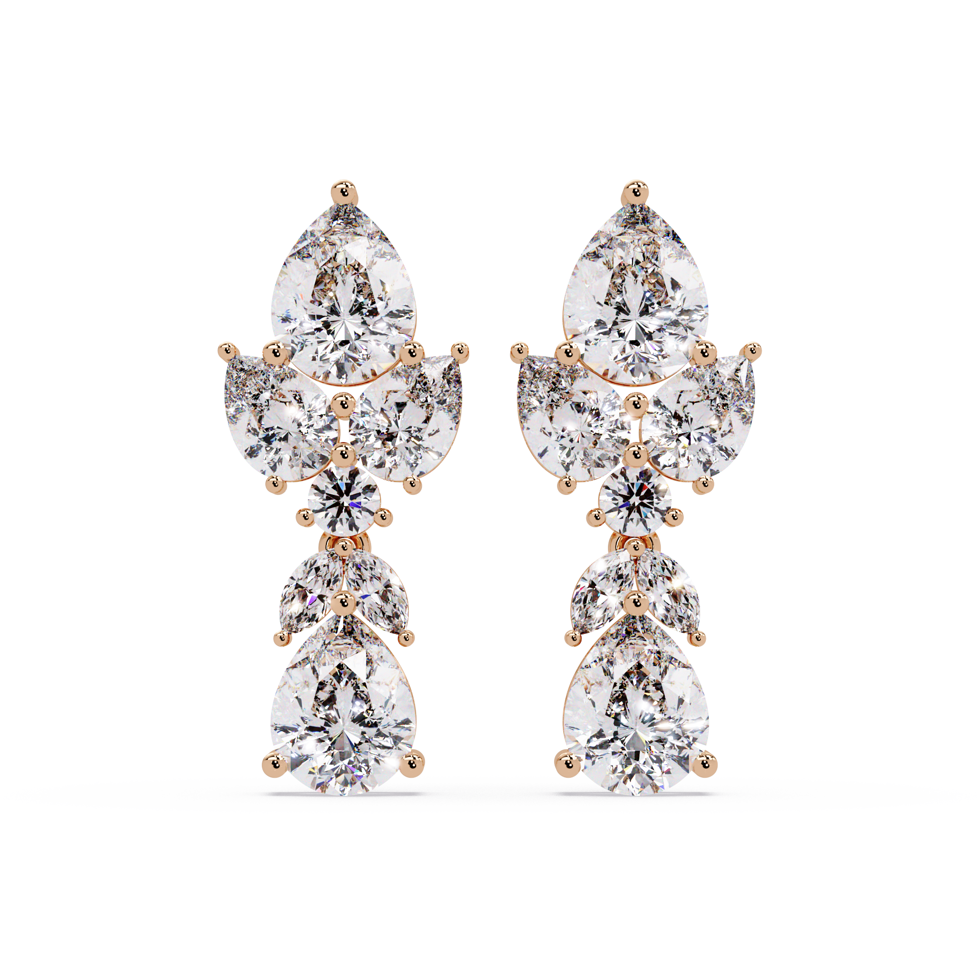 Cascading Pear Diamond Earrings