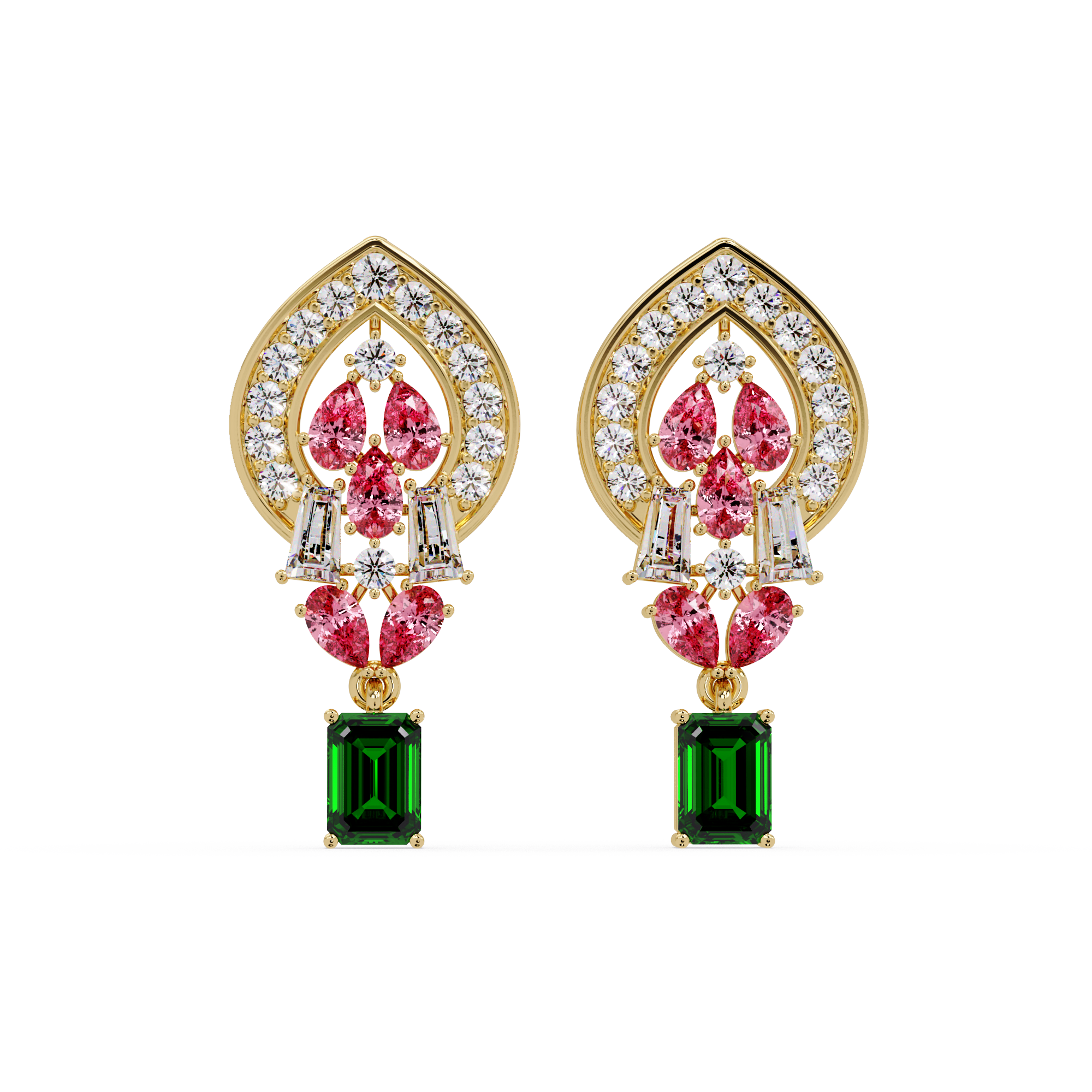 Pink Pear Shaped Earrings