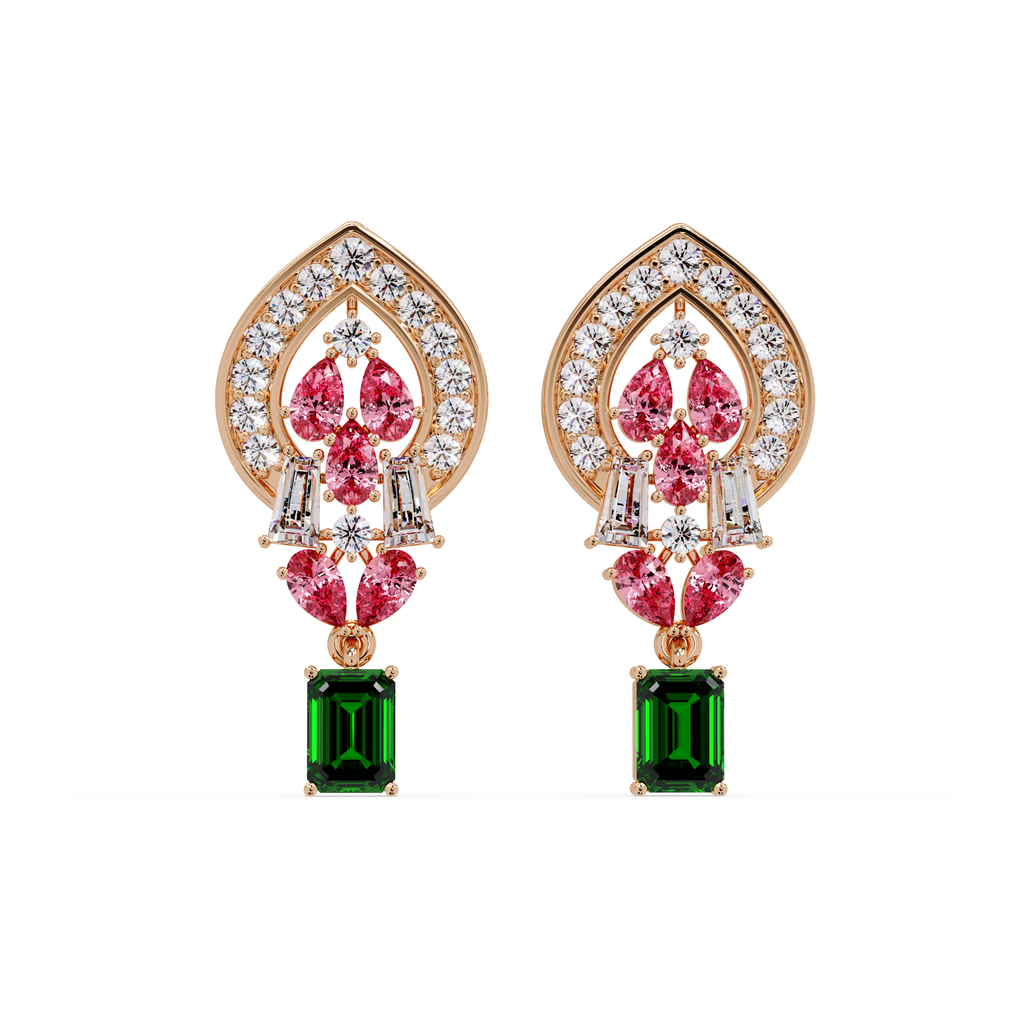Pink Pear Shaped Earrings