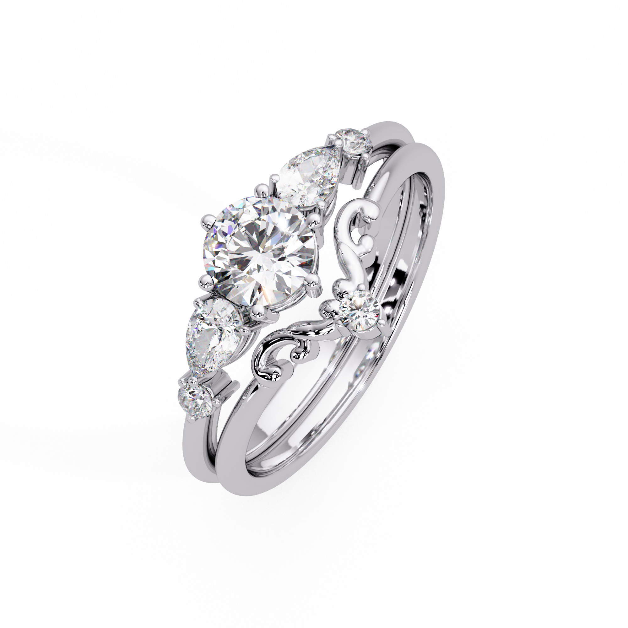 Royal Tiara Engagement Ring