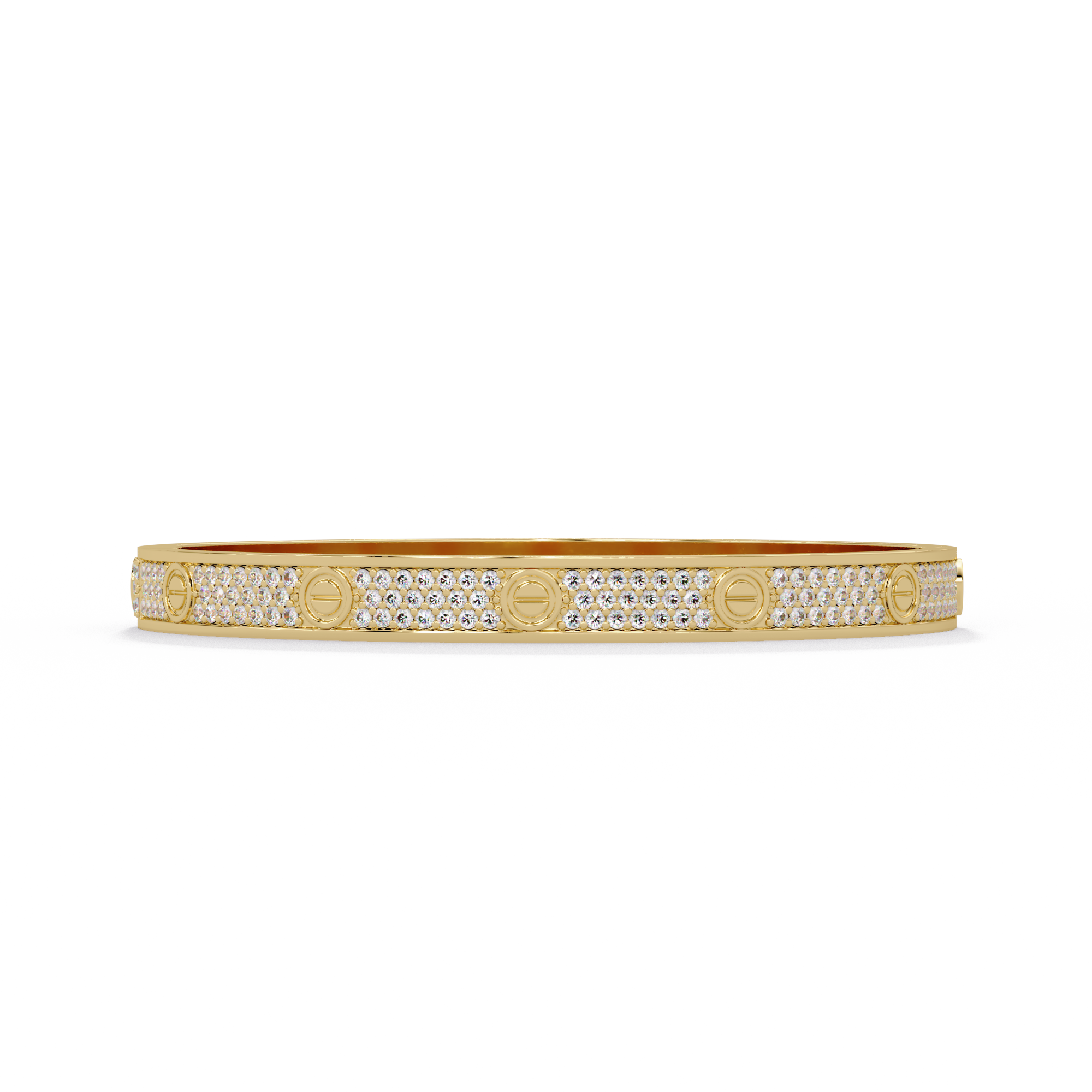 Gold Pavé Screw Bangle