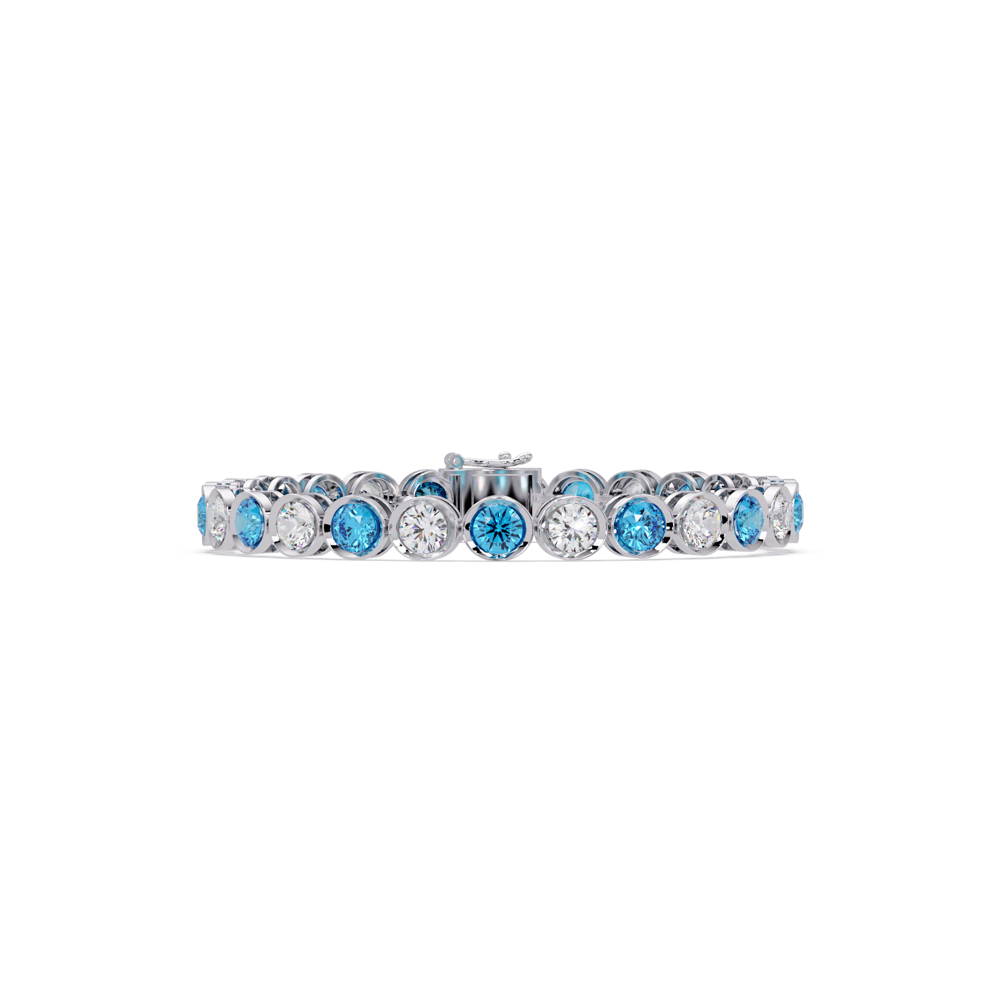 Blue & White Diamond Tennis Bracelet