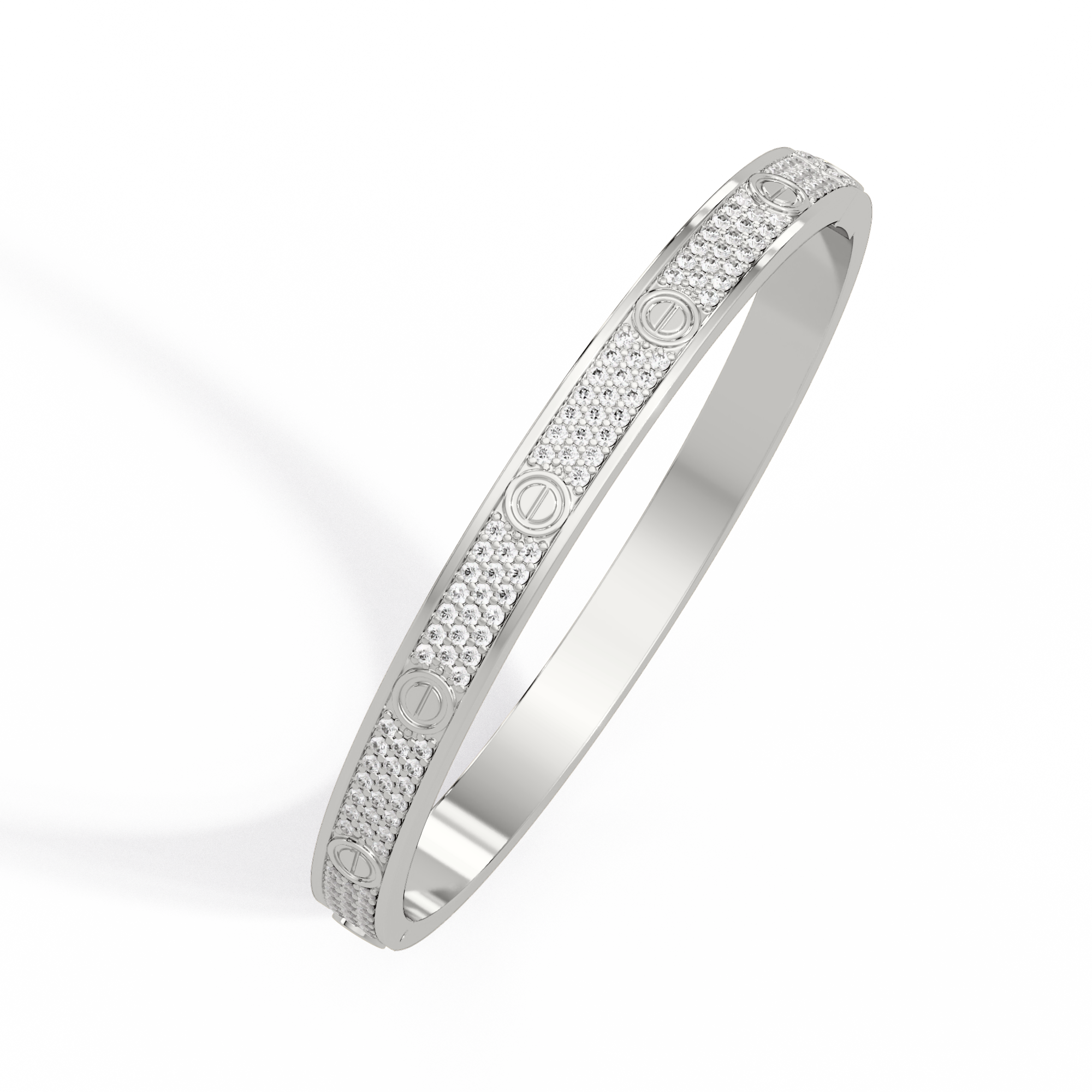 Gold Pavé Screw Bangle