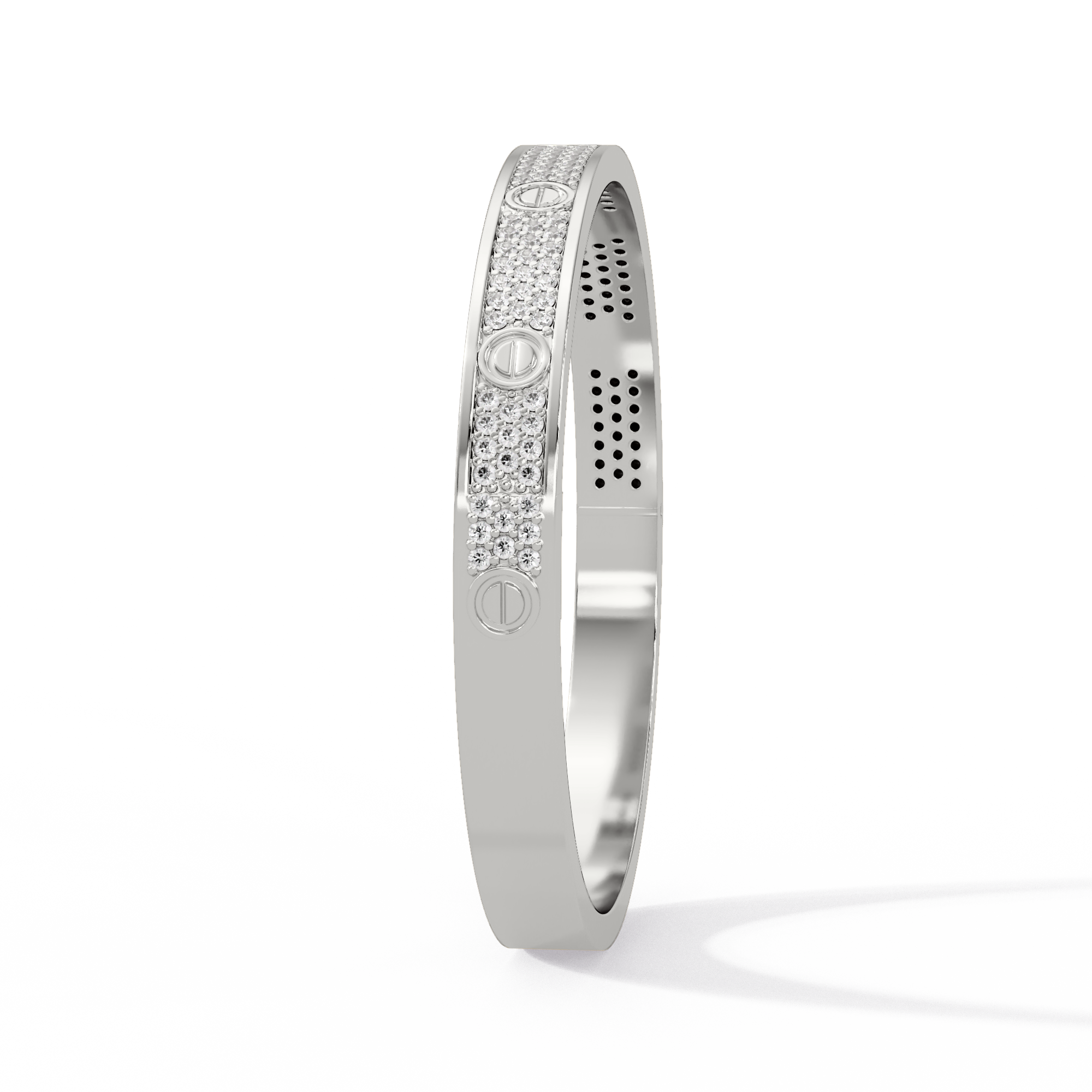 Gold Pavé Screw Bangle